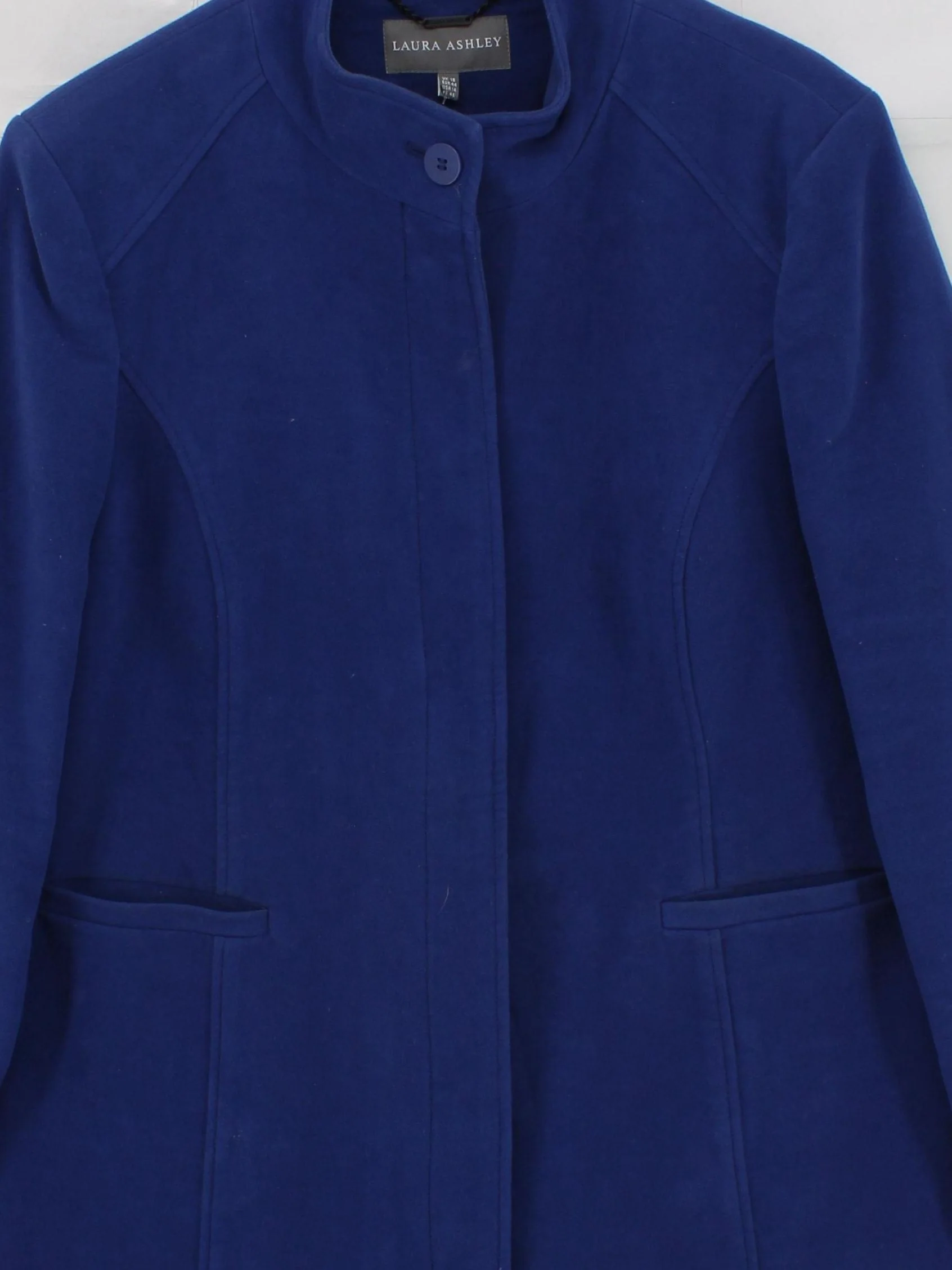 Laura Ashley Women's Coat UK 16 Blue Cotton with Polyester Overcoat - Image 3
