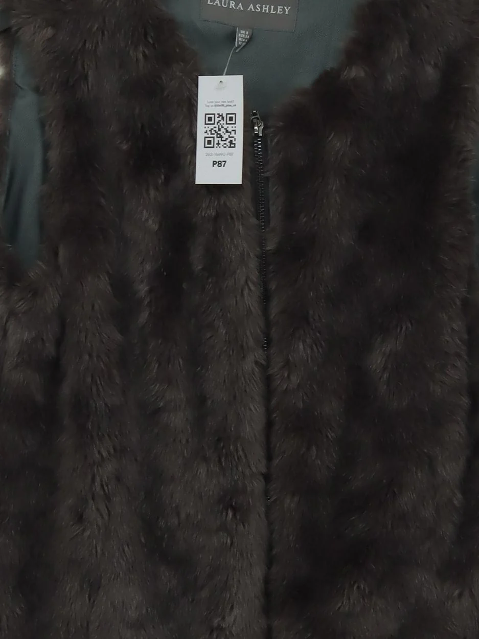 Laura Ashley Women's Coat UK 8 Grey Faux Fur with Polyester Overcoat - Image 3