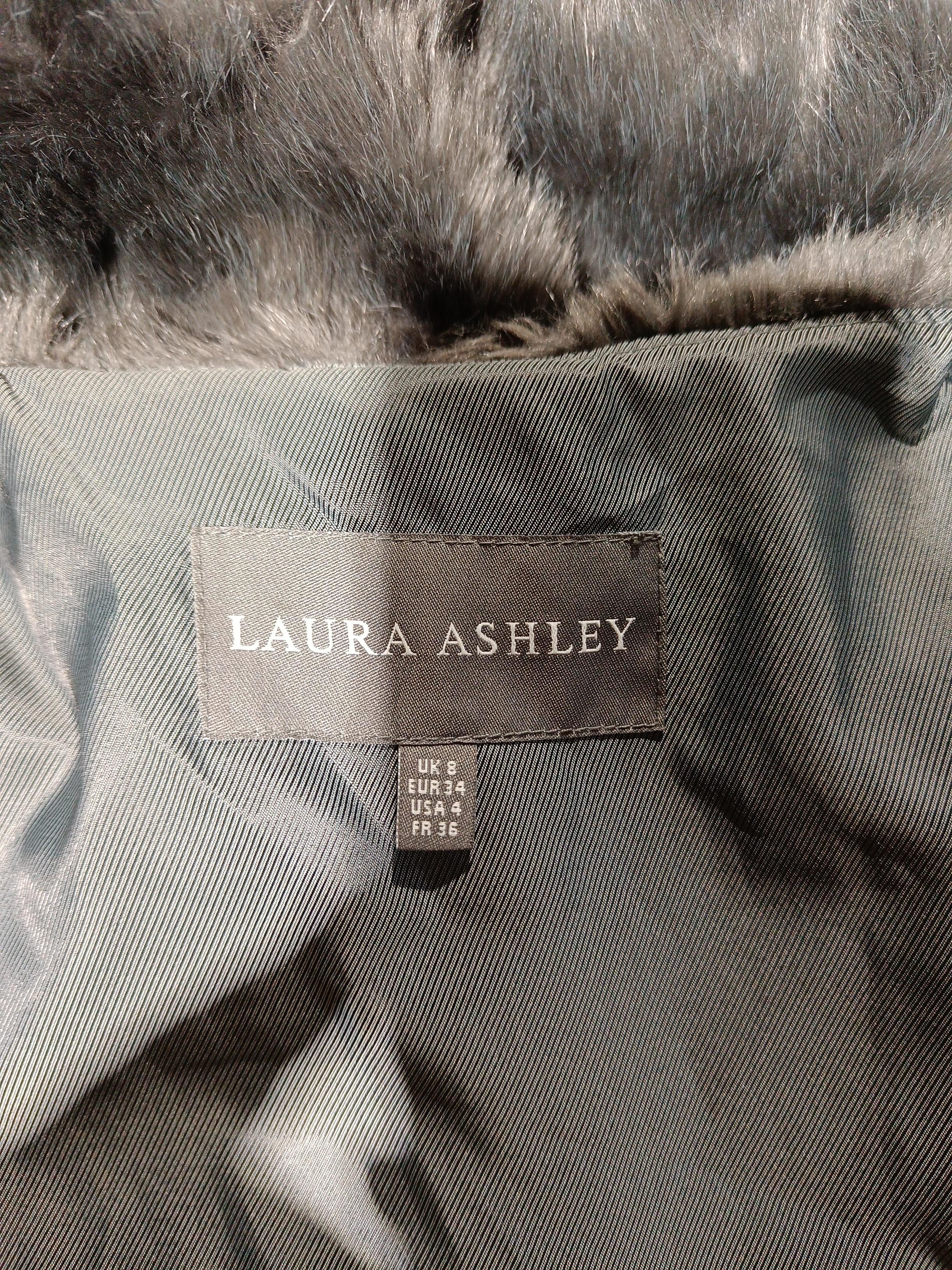Laura Ashley Women's Coat UK 8 Grey Faux Fur with Polyester Overcoat - Image 5
