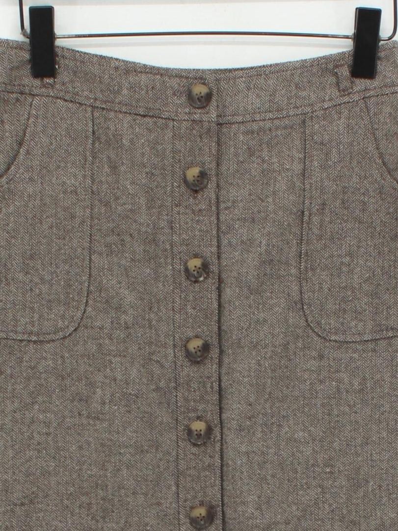 Laura Ashley Women's Mini Skirt UK 10 Brown Polyester with Wool Short Mini - Image 3