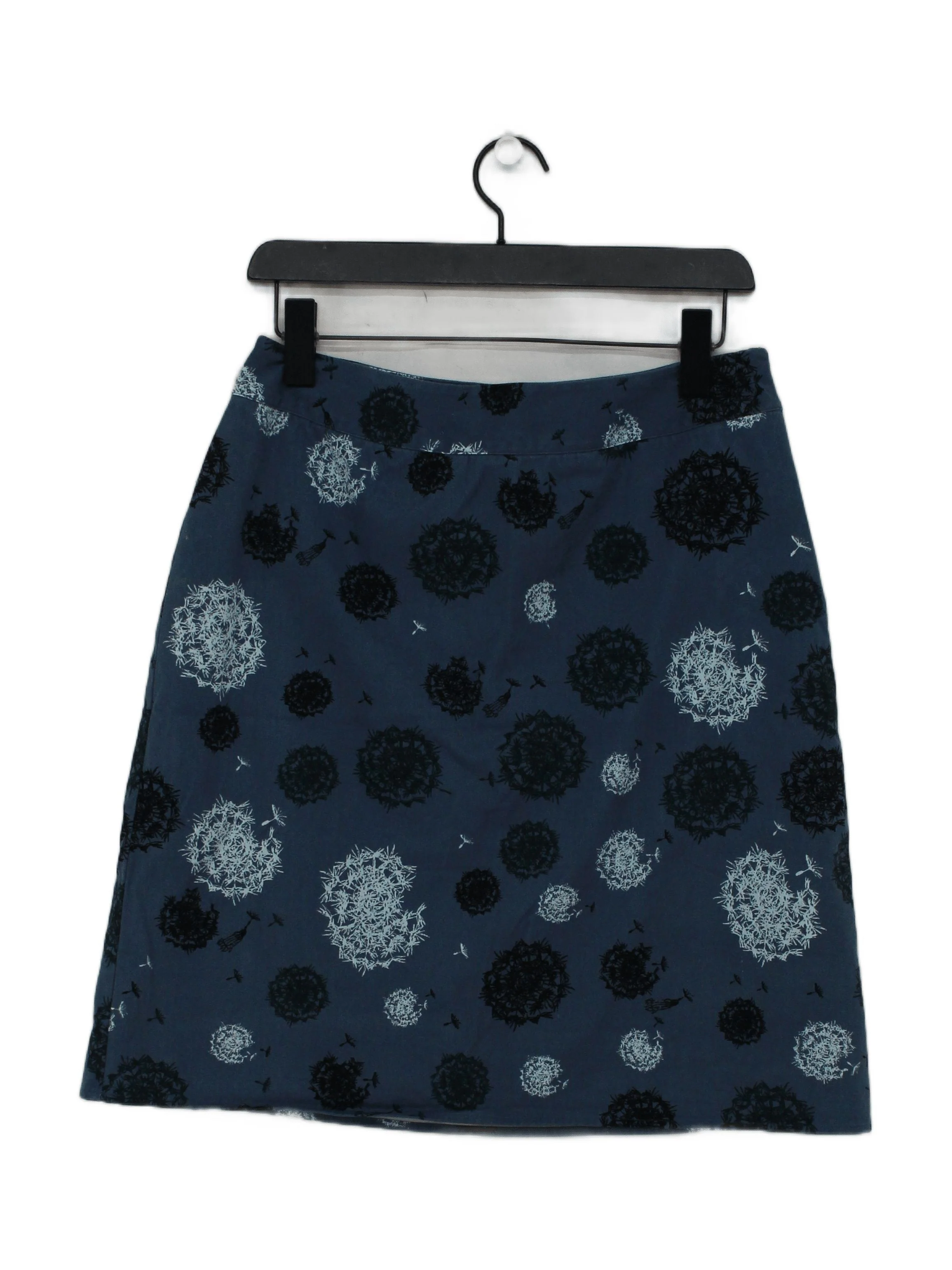 Laura Ashley Women's Mini Skirt UK 12 Blue Cotton with Acetate Short Mini
