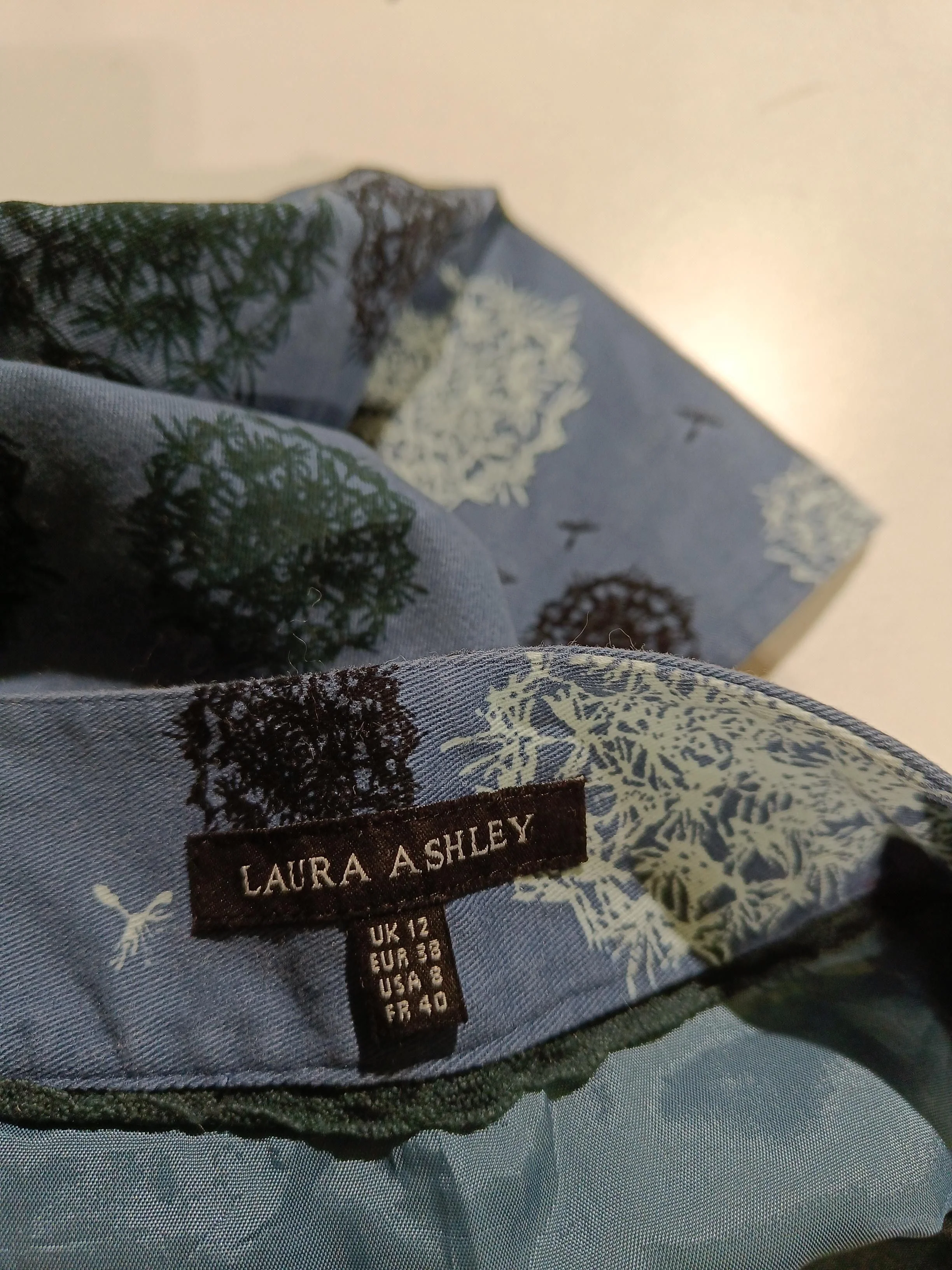 Laura Ashley Women's Mini Skirt UK 12 Blue Cotton with Acetate Short Mini - Image 5