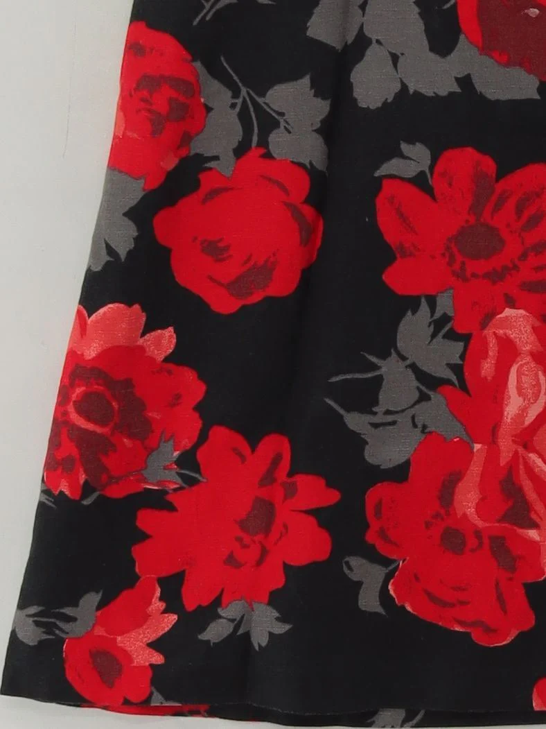 Laura Ashley Women's Mini Skirt UK 16 Black Floral Linen with Cotton Short Mini - Image 4