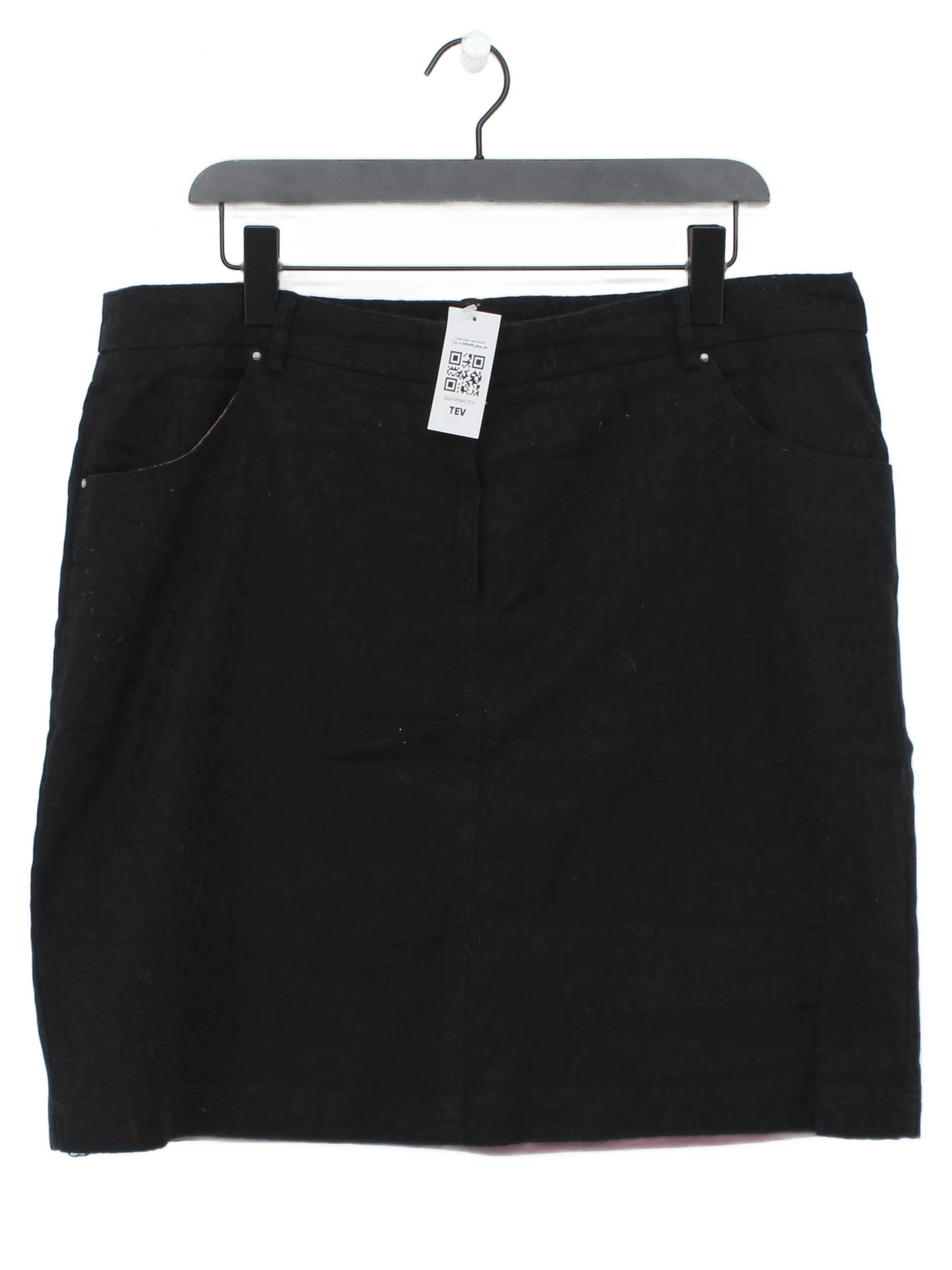 Laura Ashley Women's Mini Skirt UK 18 Black Cotton with Elastane, Polyester Mini