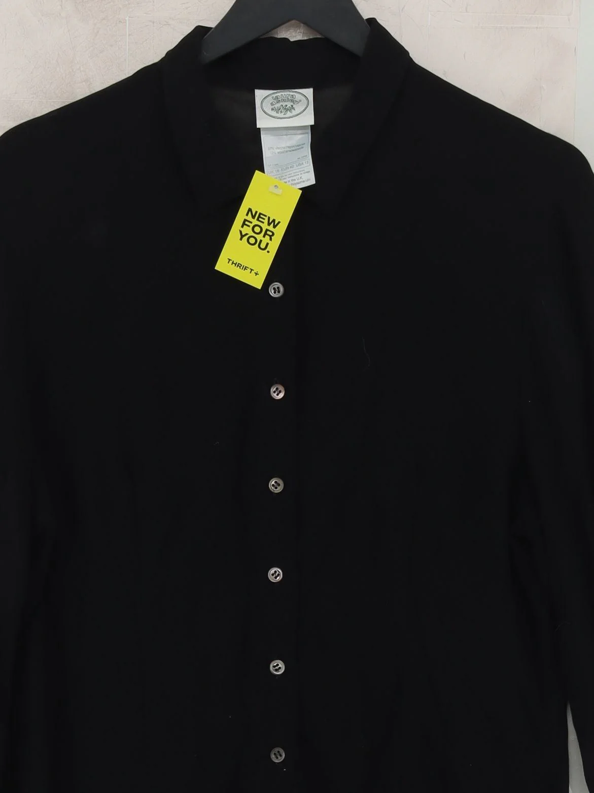 Laura Ashley Women's Shirt UK 16 Black Viscose with Wool Basic - Image 3