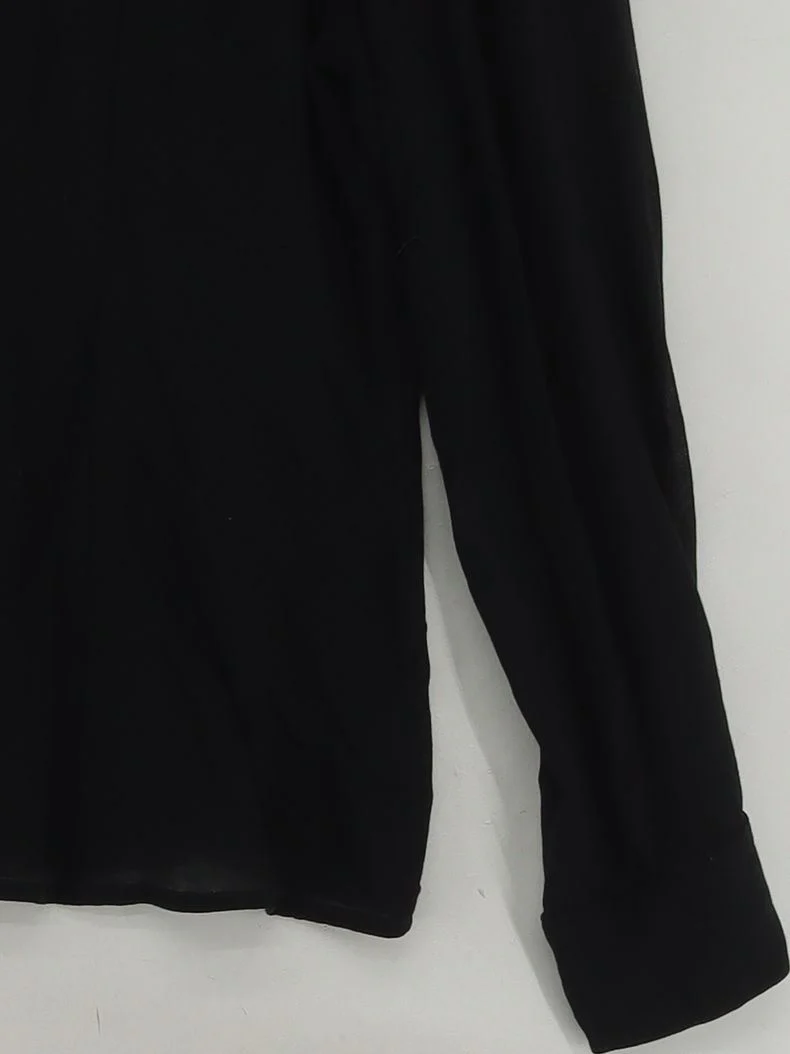 Laura Ashley Women's Shirt UK 16 Black Viscose with Wool Basic - Image 4