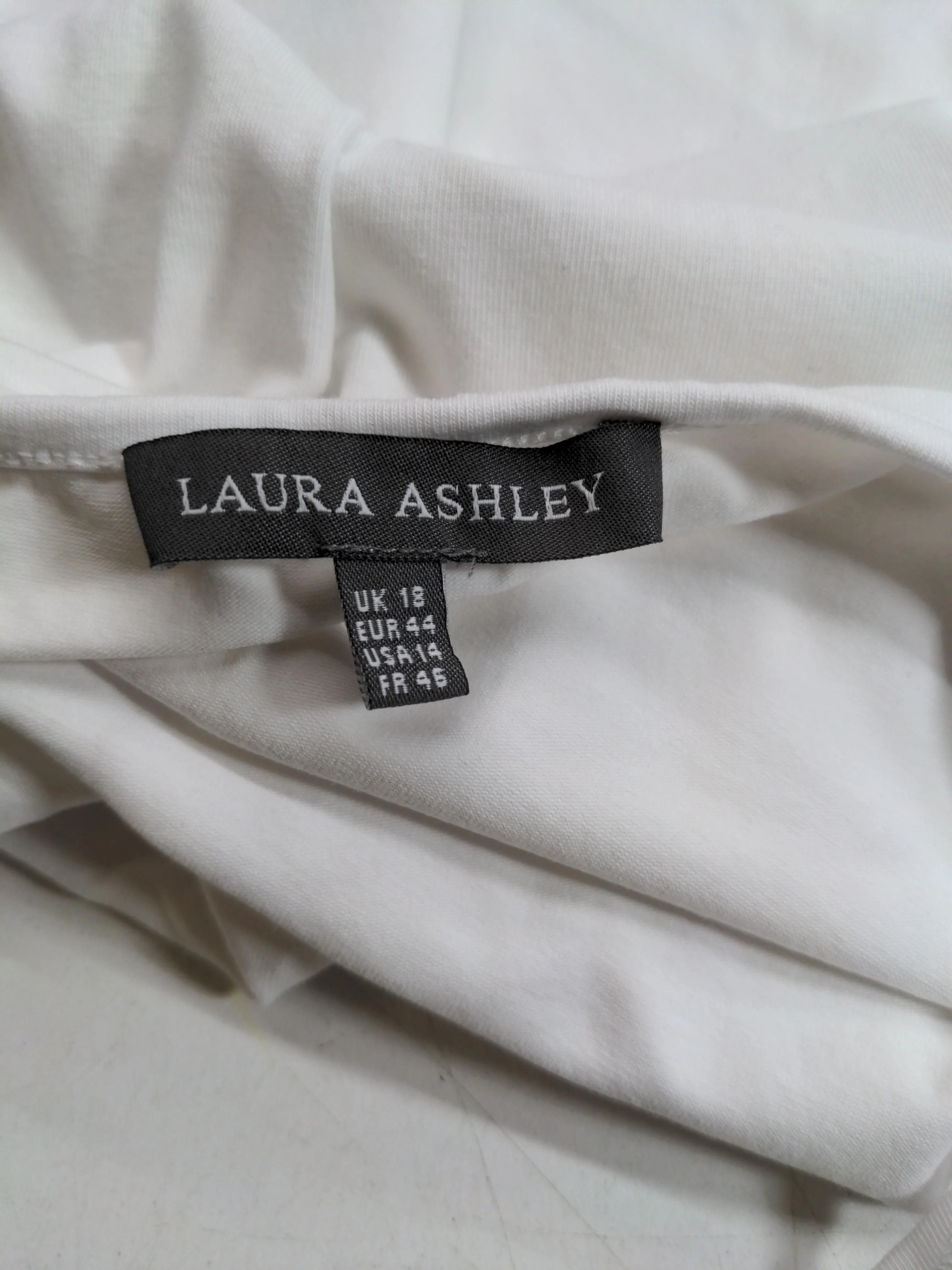 Laura Ashley Women's T-Shirt UK 18 White Cotton with Elastane Camisole - Image 6