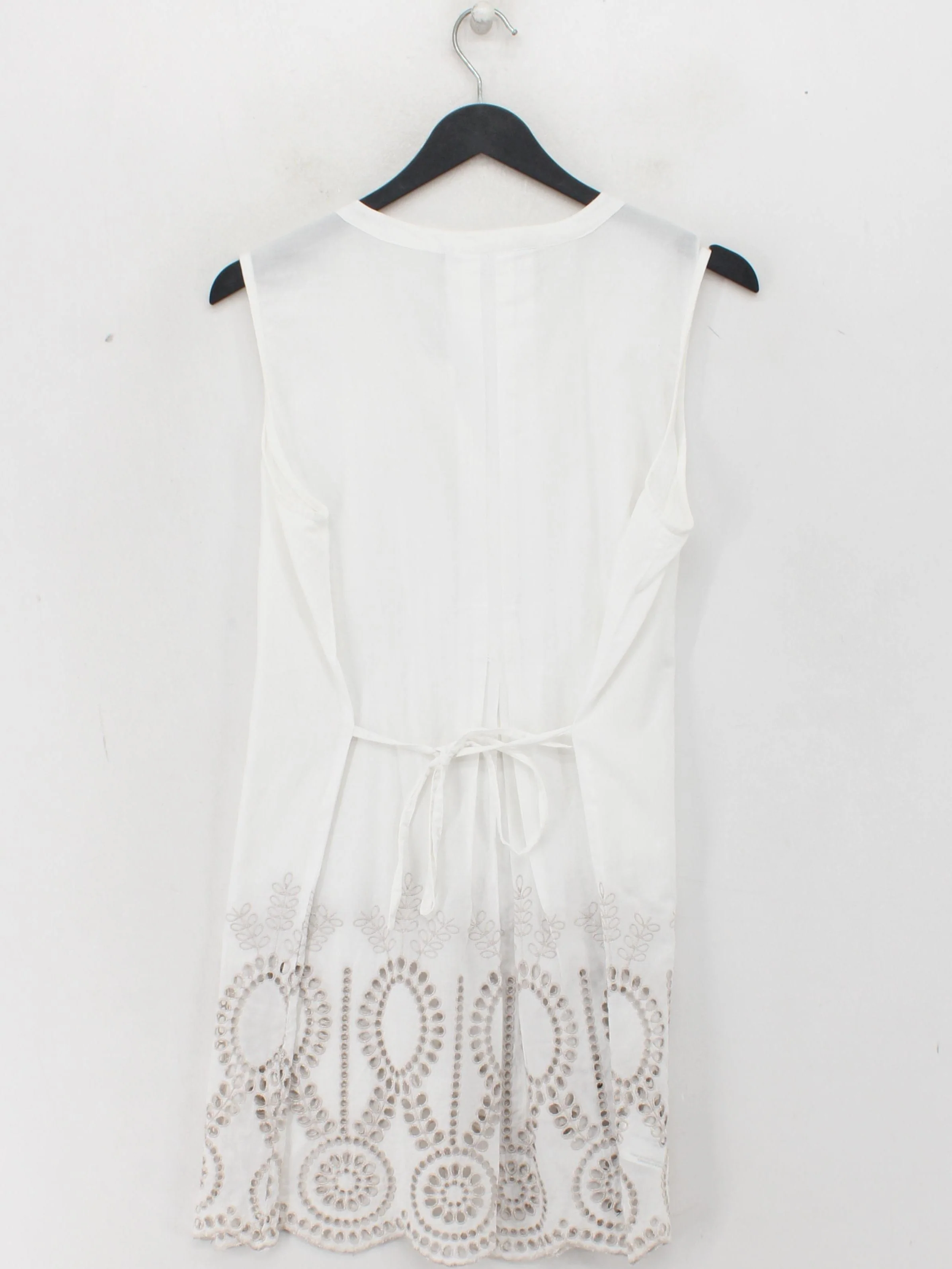 Laura Ashley Women's Top L White 100% Cotton Sleeveless Round Neck Tunic - Image 2