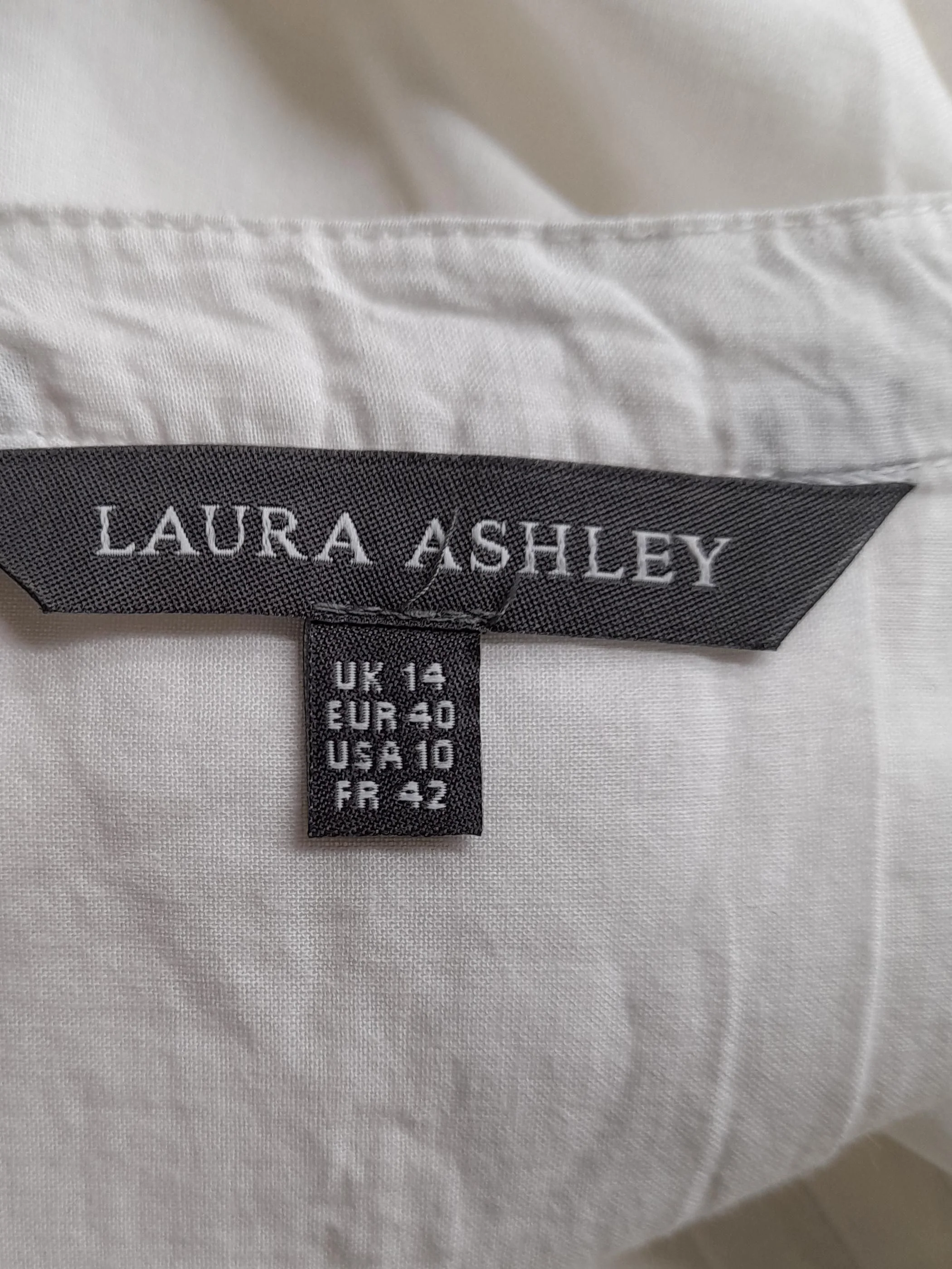 Laura Ashley Women's Top L White 100% Cotton Sleeveless Round Neck Tunic - Image 6