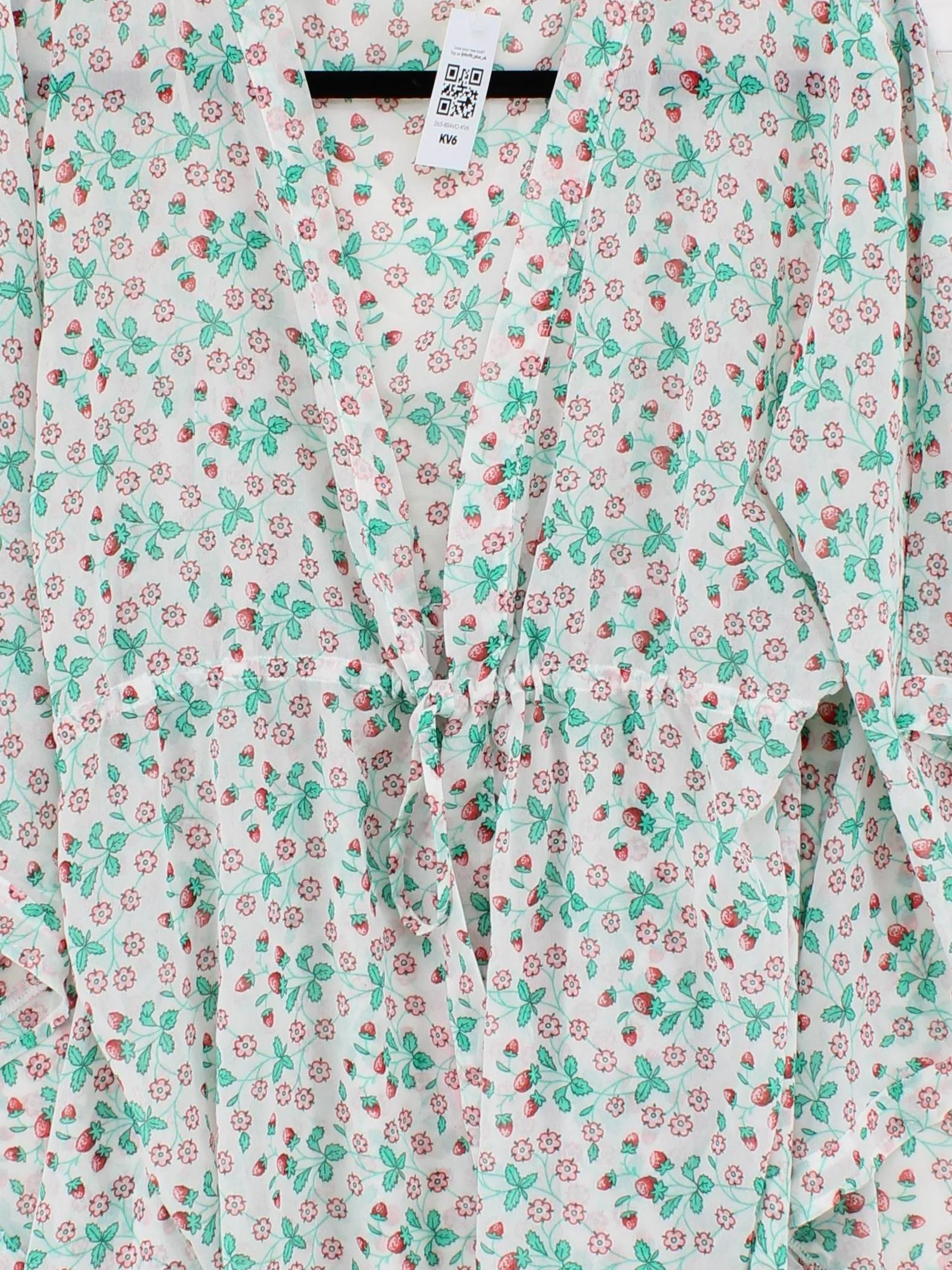 Laura Ashley Women's Top S White Floral 100% Polyester Long Sleeve V-Neck Tunic - Image 3