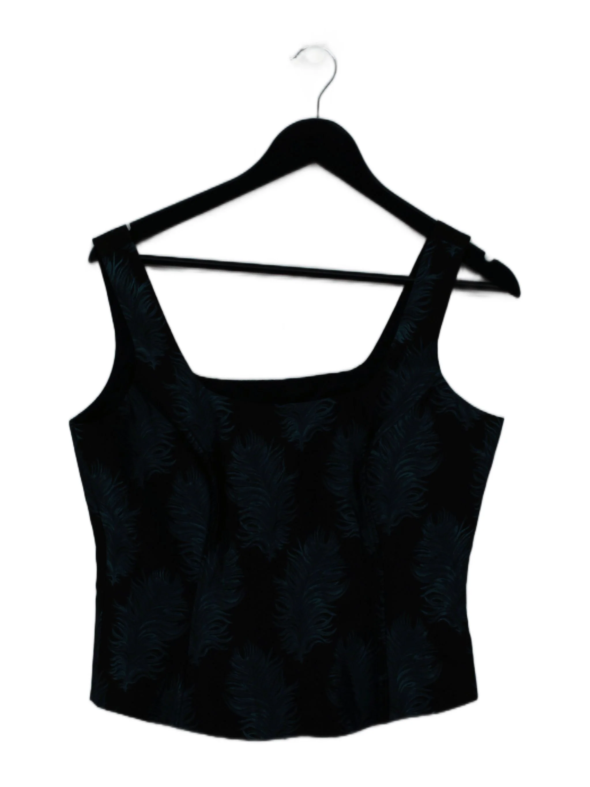 Laura Ashley Women's Top UK 10 Black Polyester with Acetate Basic