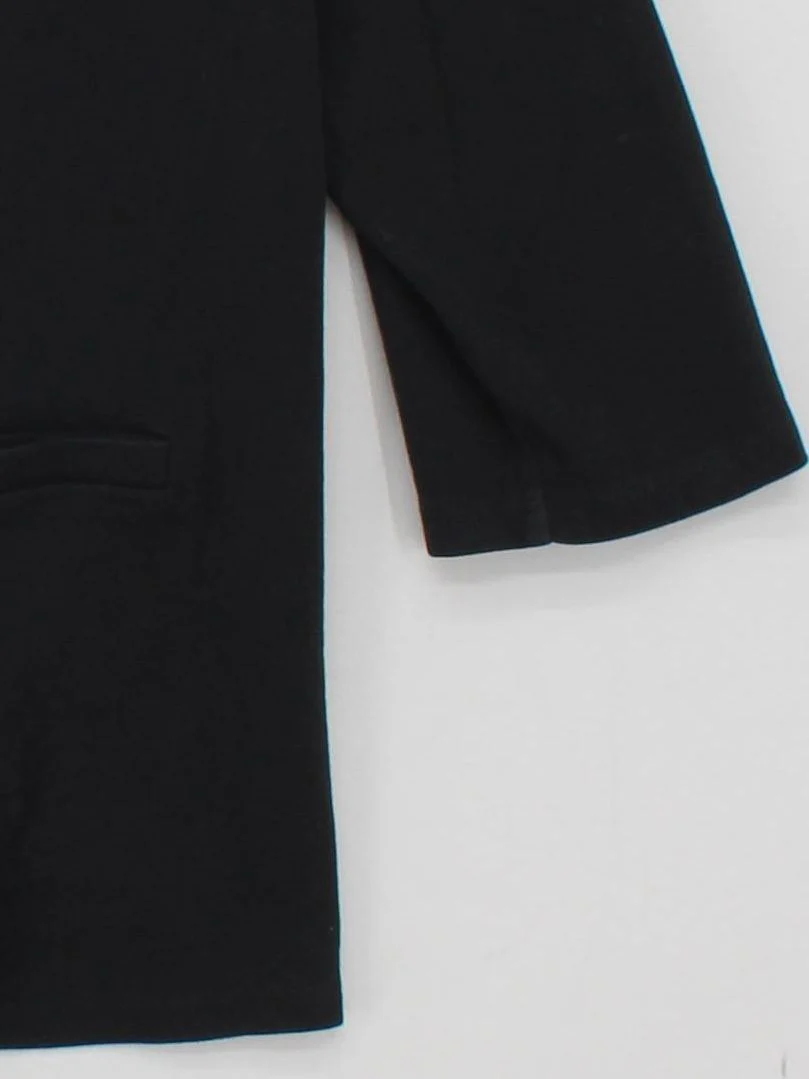 Laura Ashley Women's Top UK 14 Black 100% Cotton 3/4 Sleeve Mock Neck Basic - Image 4