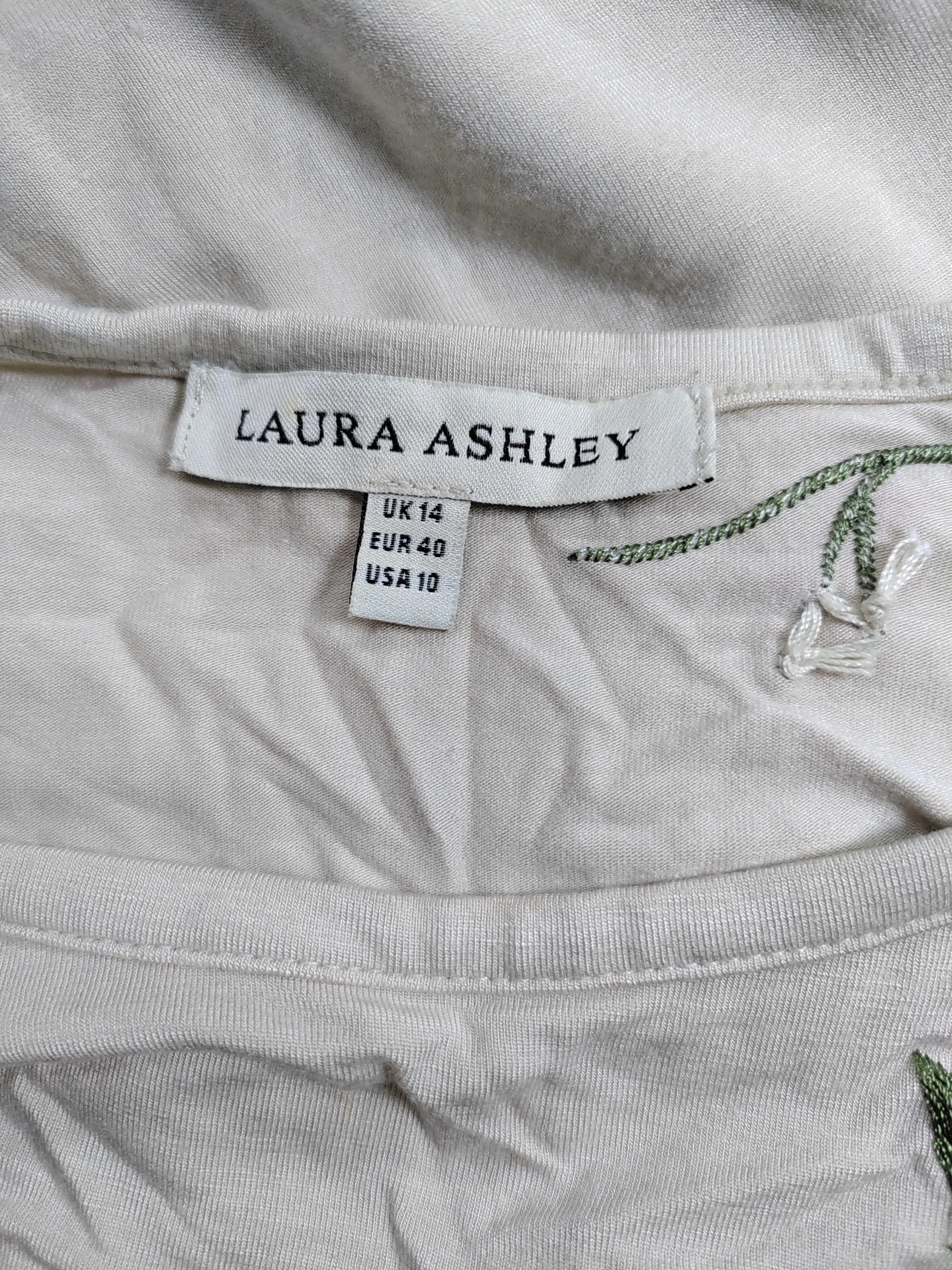 Laura Ashley Women's Top UK 14 Cream Viscose with Elastane Basic - Image 6