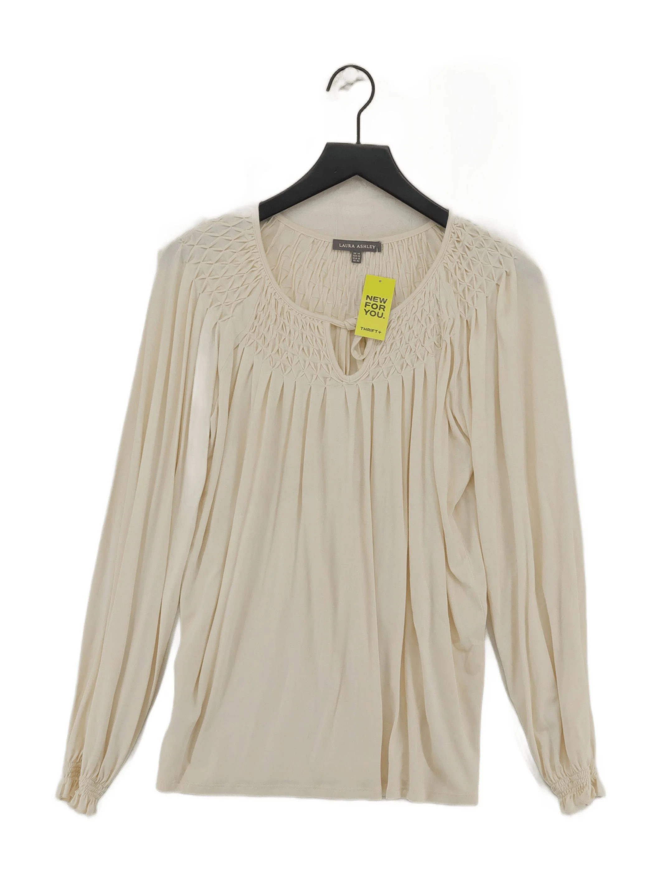 Laura Ashley Women's Top UK 14 Cream Viscose with Elastane Basic