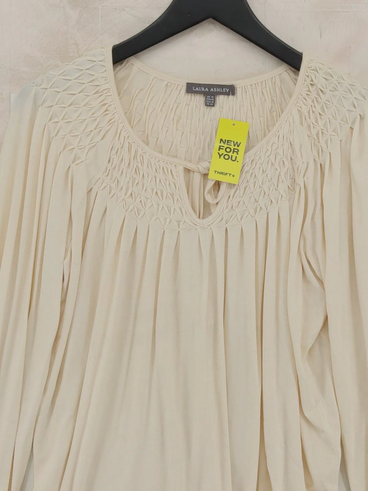 Laura Ashley Women's Top UK 14 Cream Viscose with Elastane Basic - Image 3