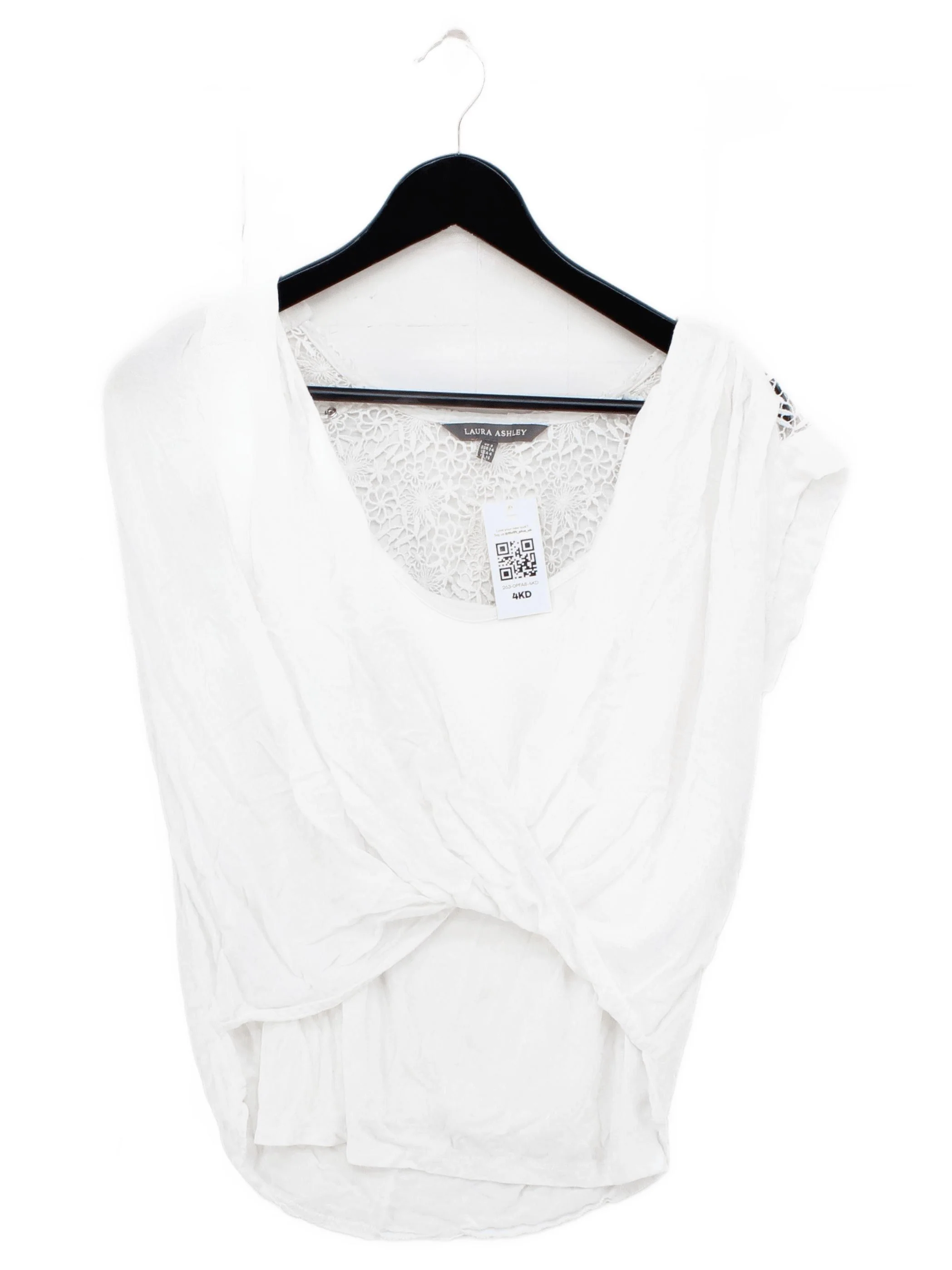 Laura Ashley Women's Top UK 8 White Viscose with Polyester, Elastane Basic