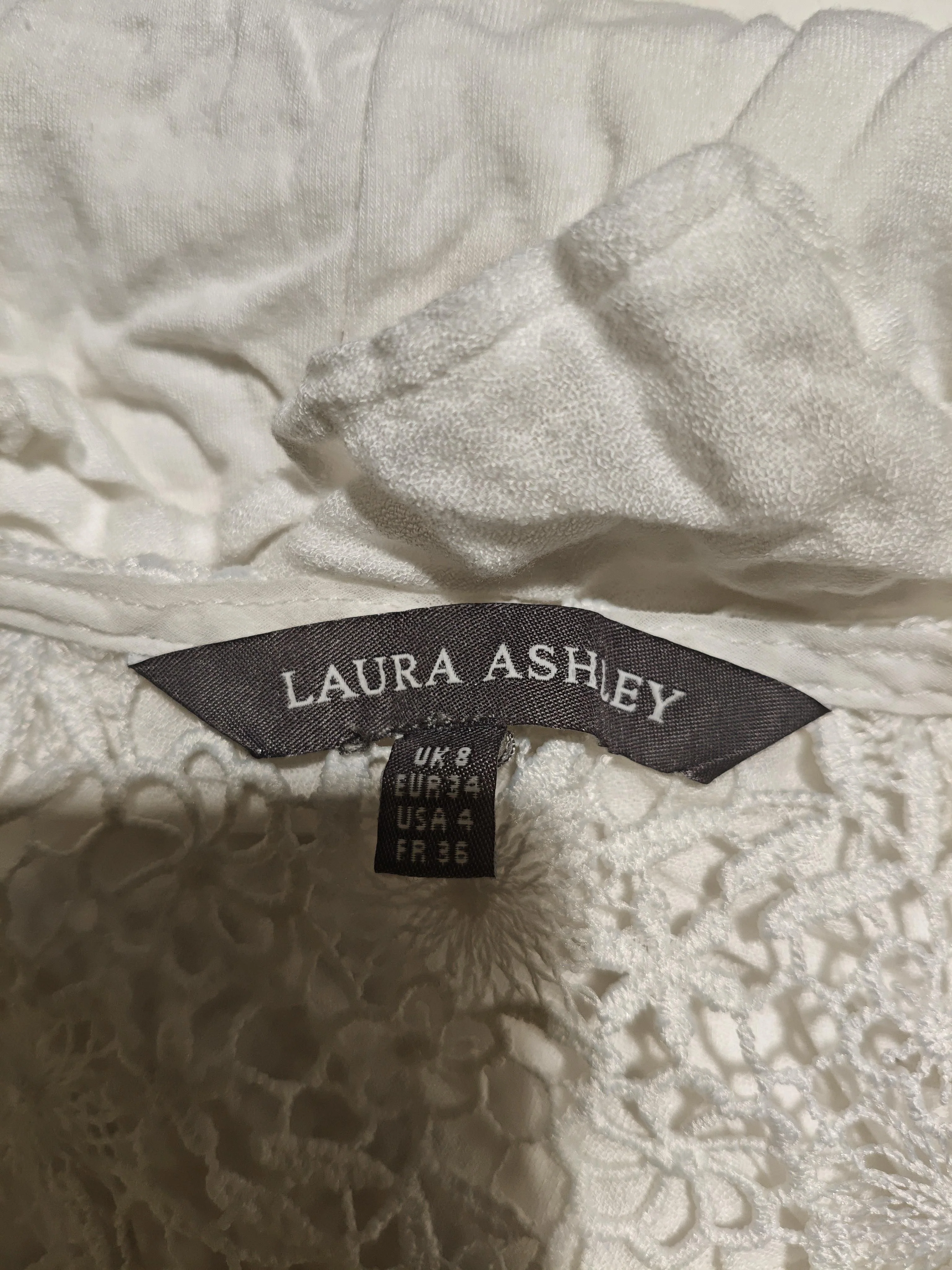 Laura Ashley Women's Top UK 8 White Viscose with Polyester, Elastane Basic - Image 6