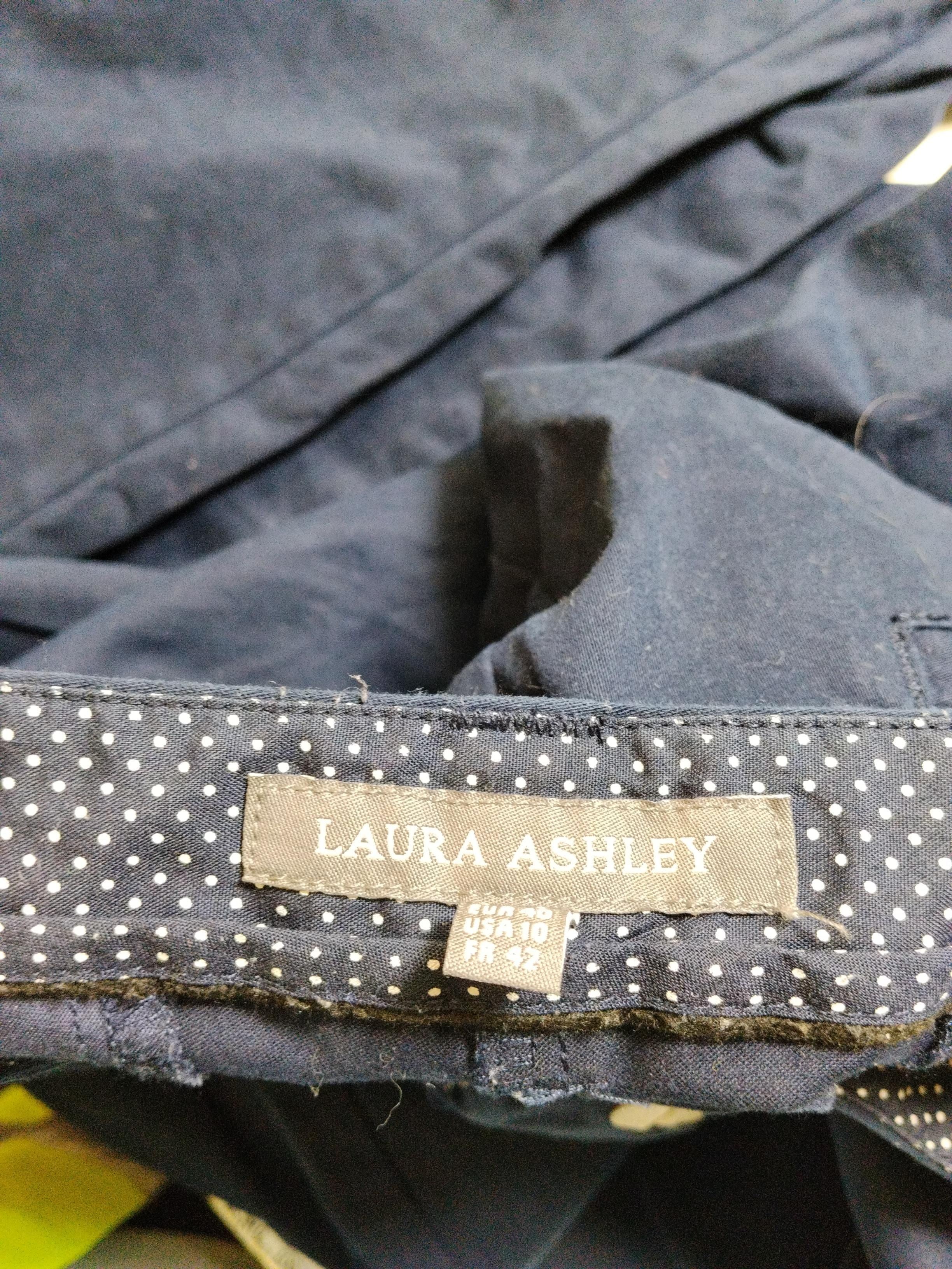 Laura Ashley Women's Trousers UK 12 Blue Cotton with Elastane Straight Chino - Image 5
