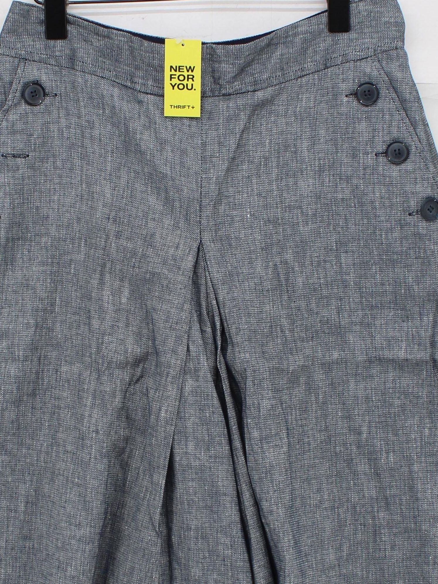 Laura Ashley Women's Trousers UK 12 Multi Linen with Cotton, Elastane Capri - Image 3