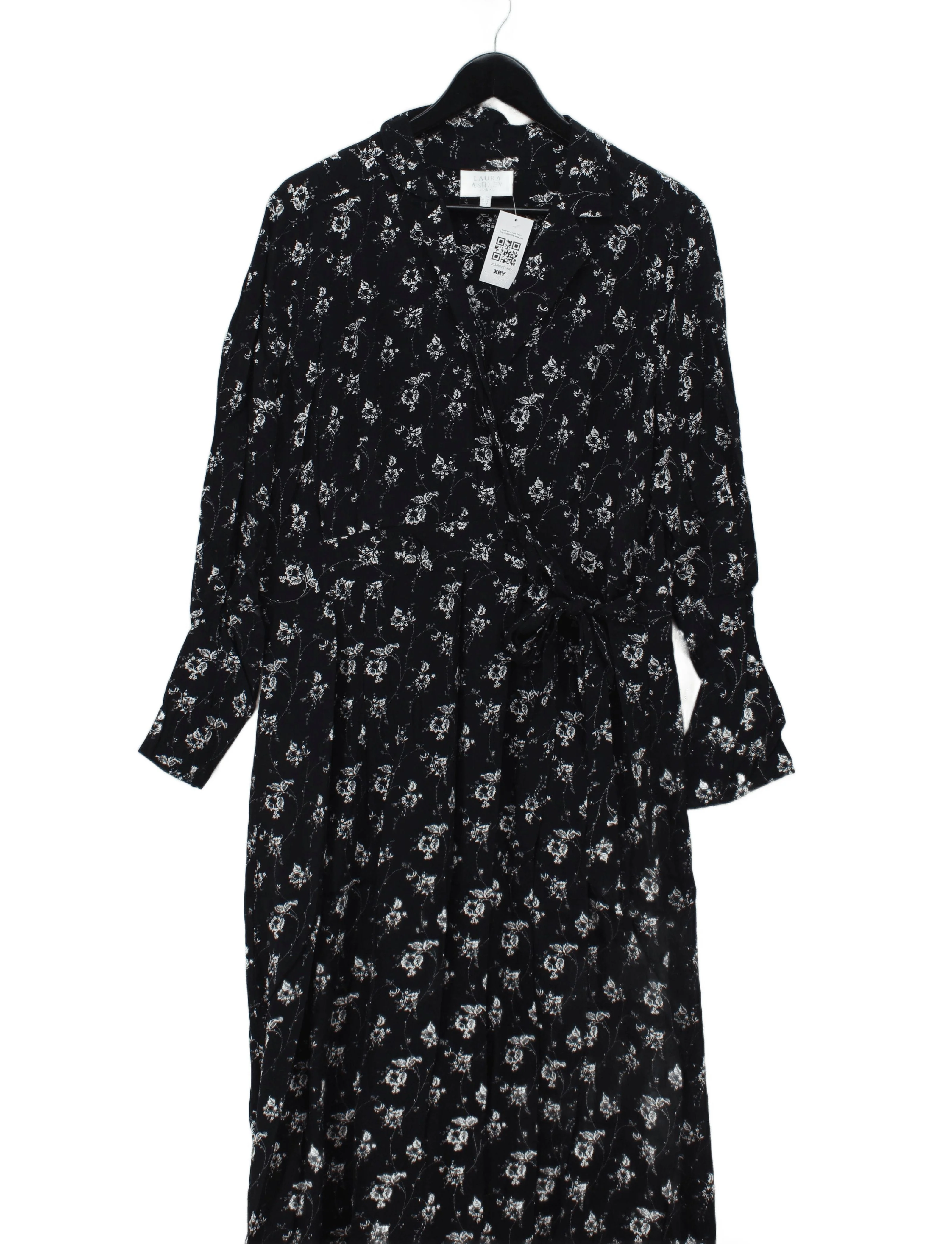 Laura Ashley Wrap Midi Dress M in Black