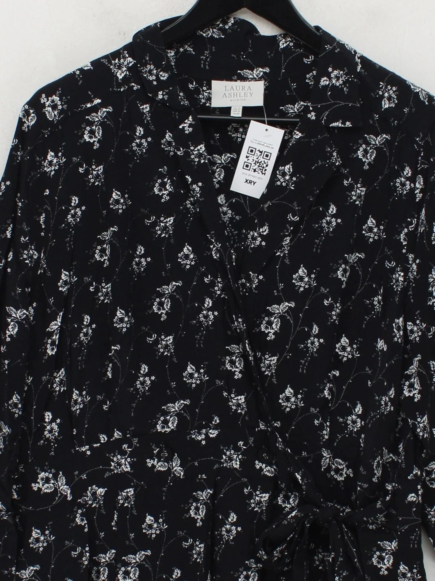 Laura Ashley Wrap Midi Dress M in Black - Image 3