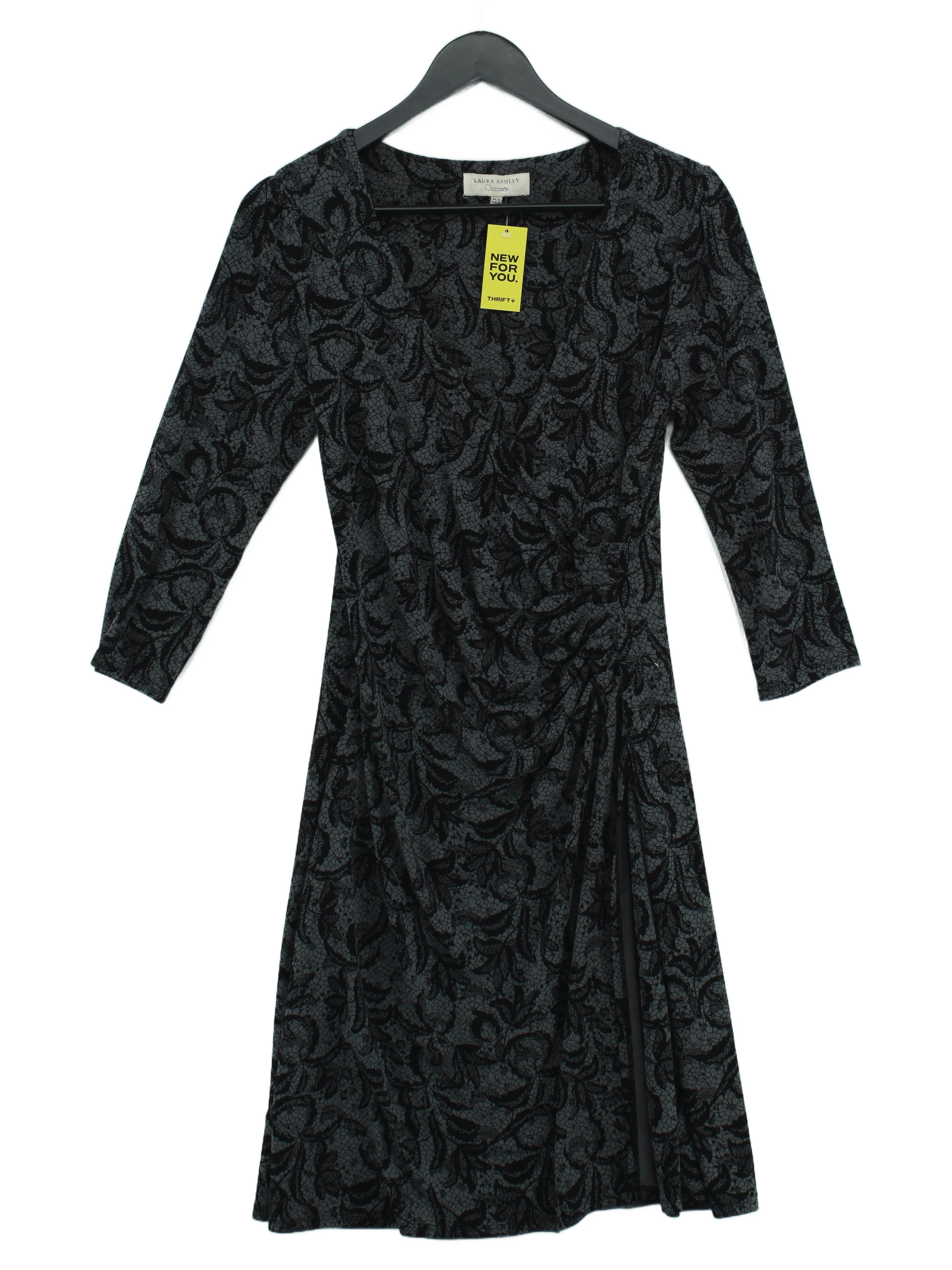 Laura Ashley Wrap Midi Dress UK10 in Grey