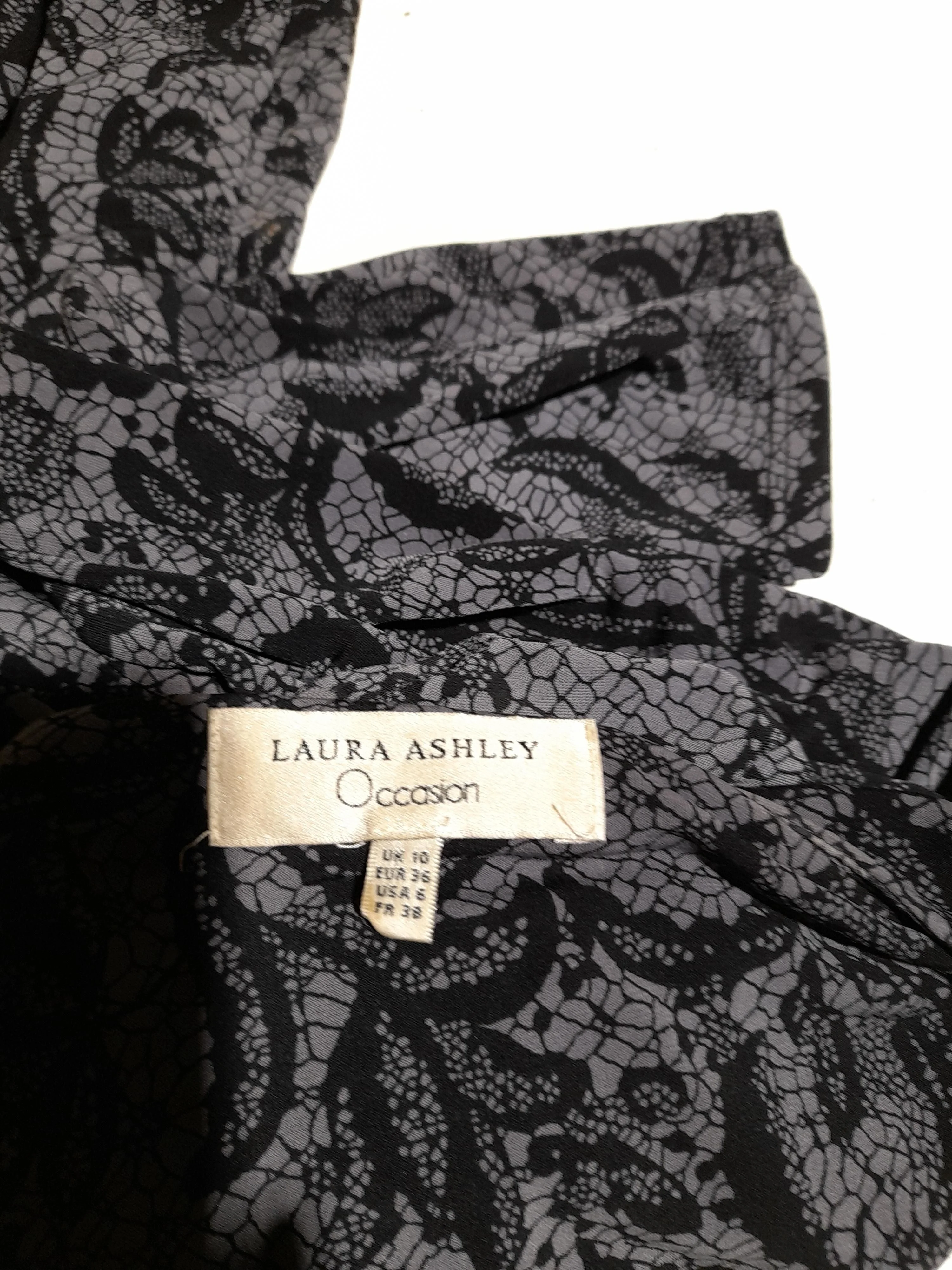 Laura Ashley Wrap Midi Dress UK10 in Grey - Image 5
