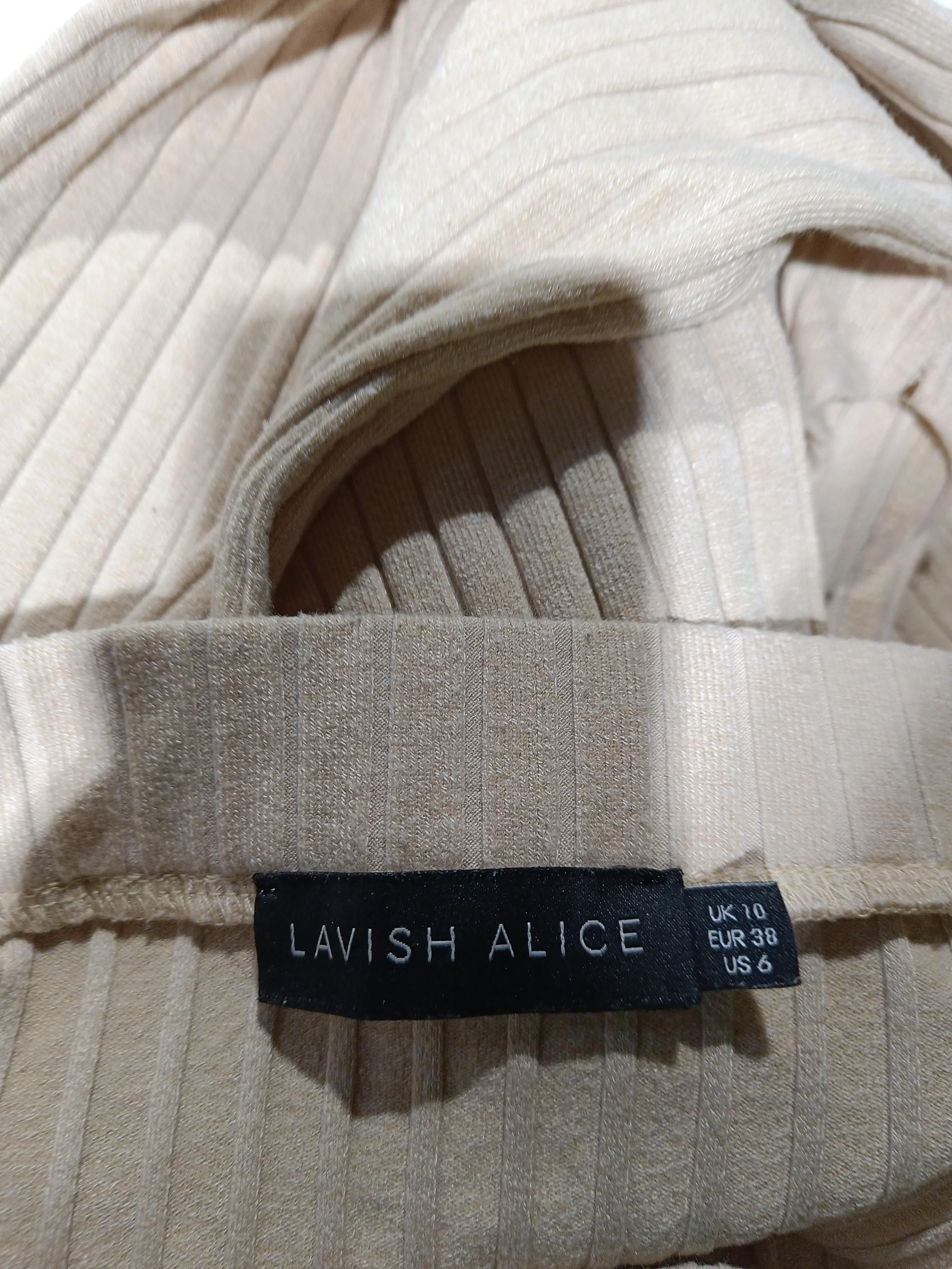 Lavish Alice Women's Midi Skirt UK 10 Cream Cotton - Image 5
