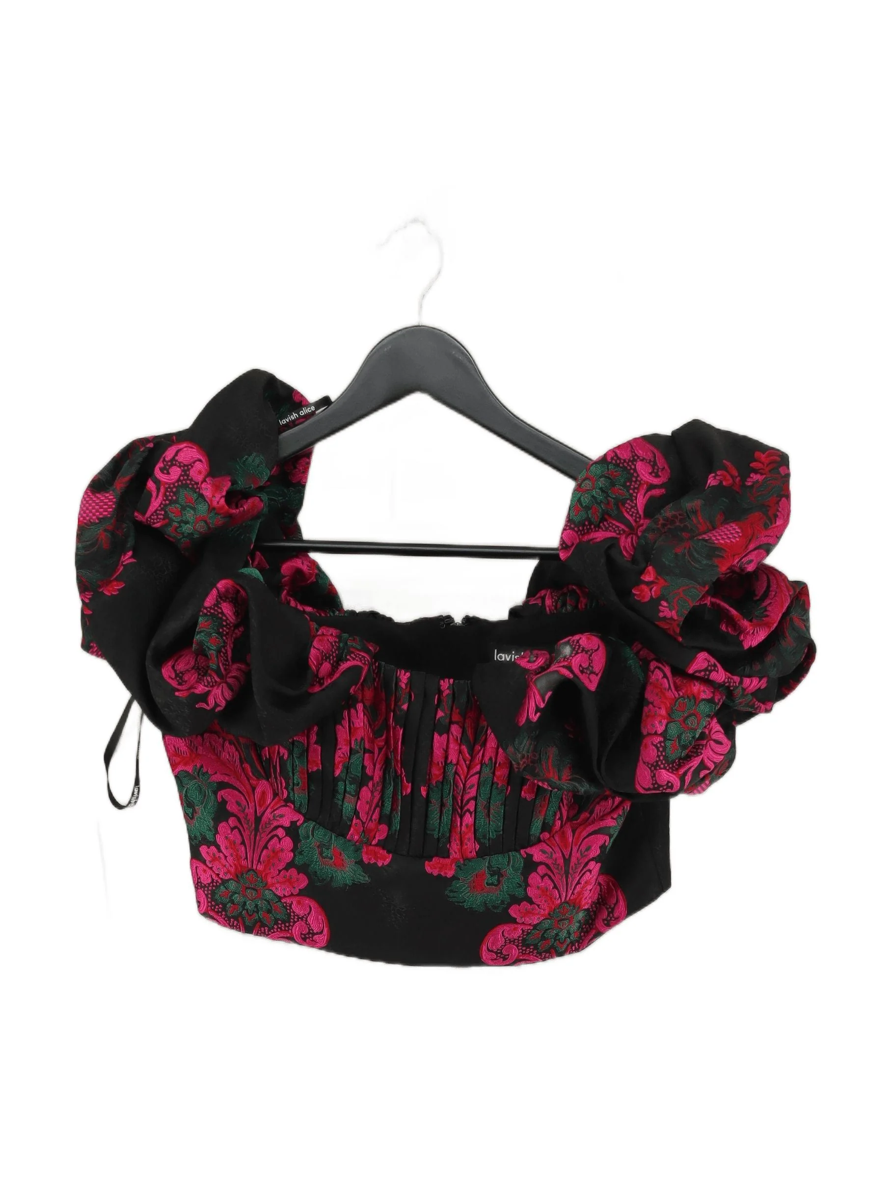 Lavish Alice Women's Top UK 12 Black Polyester with Elastane Cropped