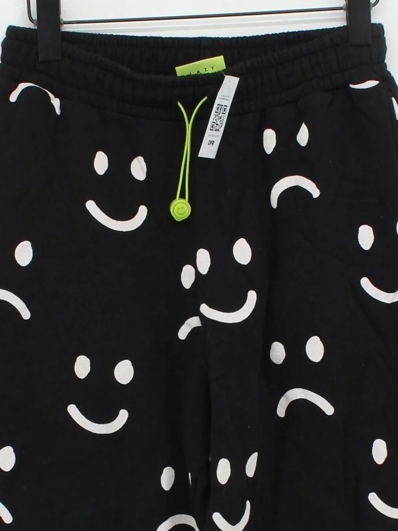 Lazy Oaf Men's Sports Bottoms S Black Graphic 100% Cotton Sweatpants - Image 3
