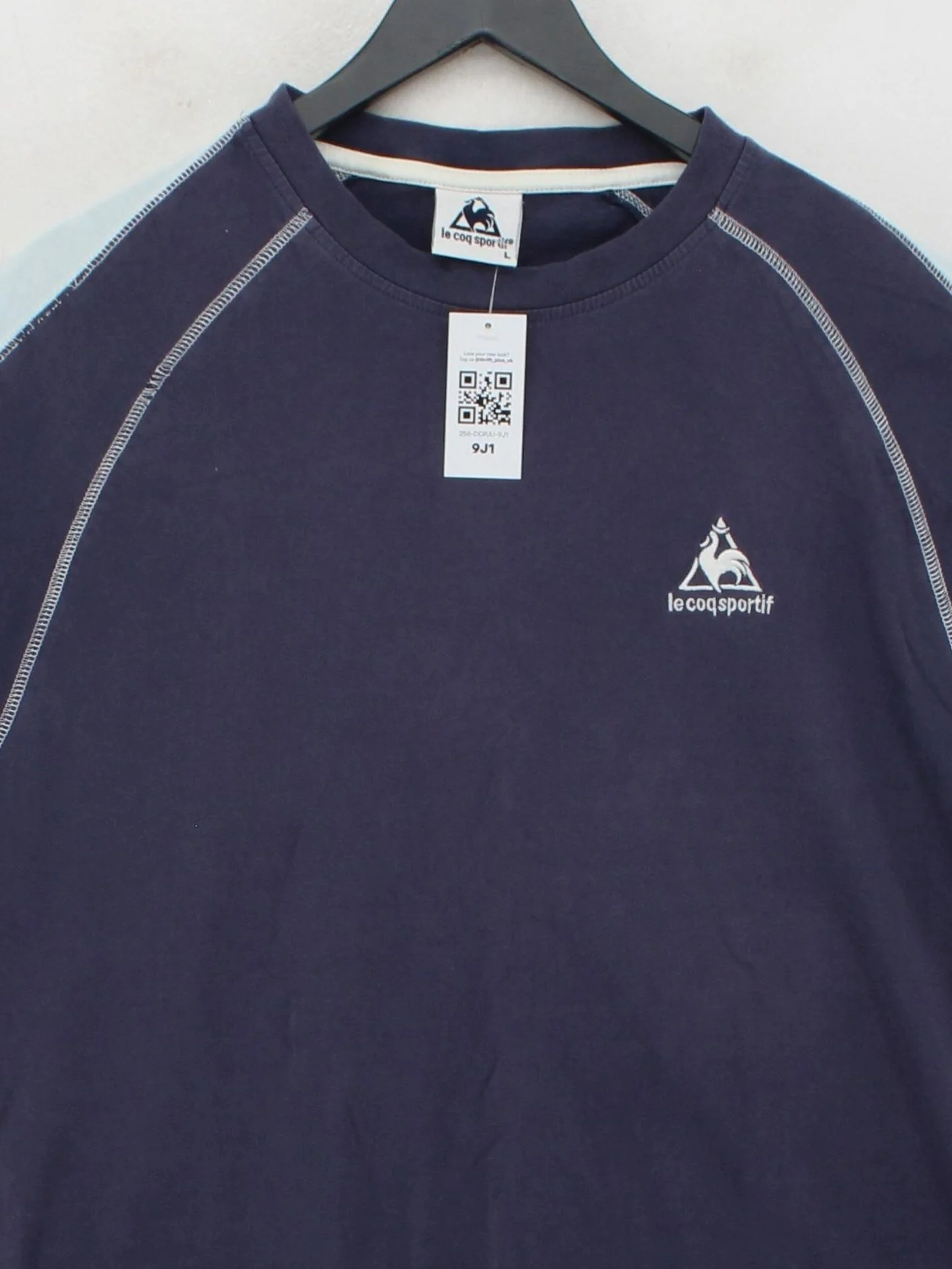 Le Coq Sportif Men's T-Shirt L Blue Cotton with Elastane Basic - Image 3