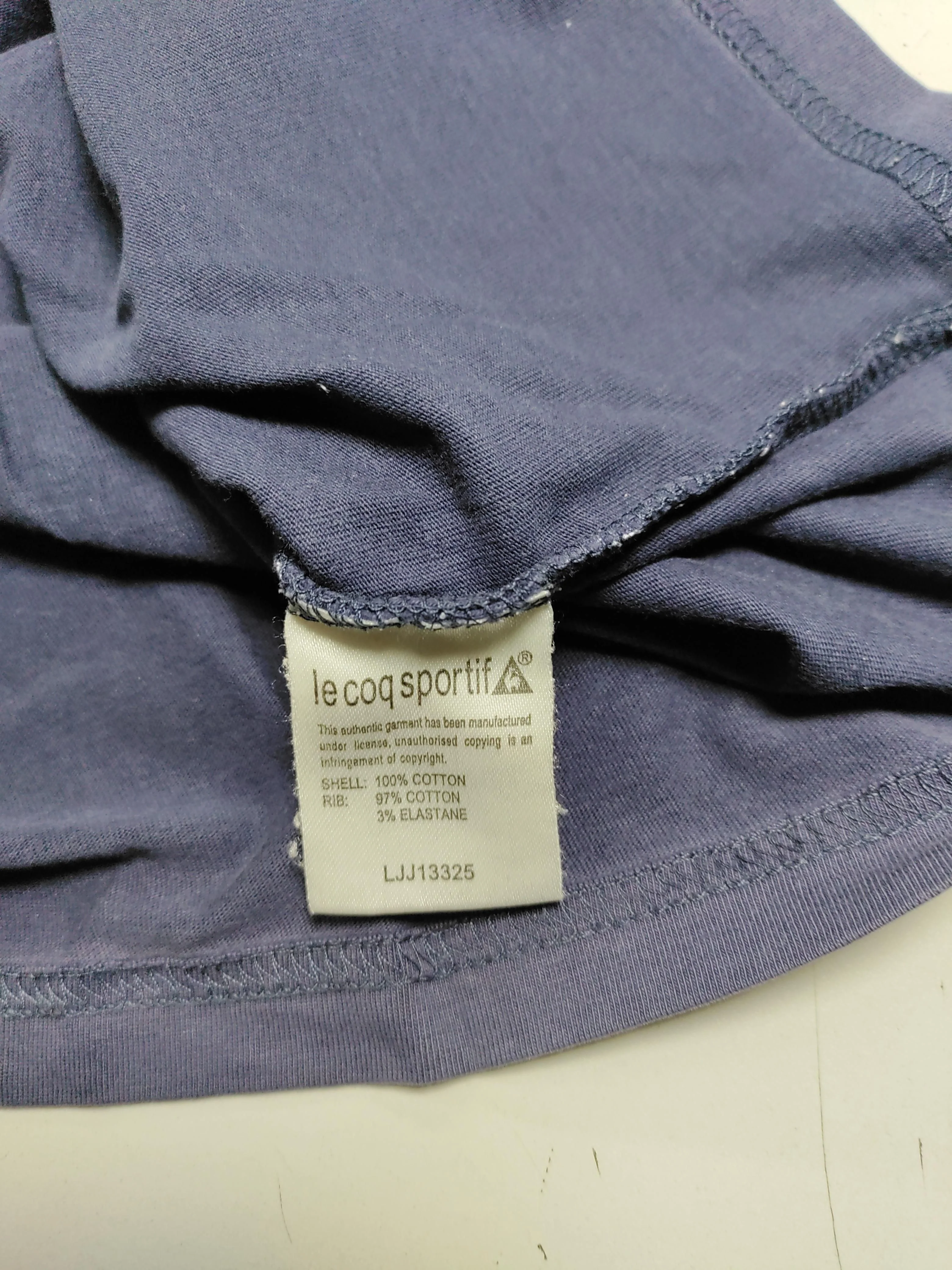 Le Coq Sportif Men's T-Shirt L Blue Cotton with Elastane Basic - Image 8