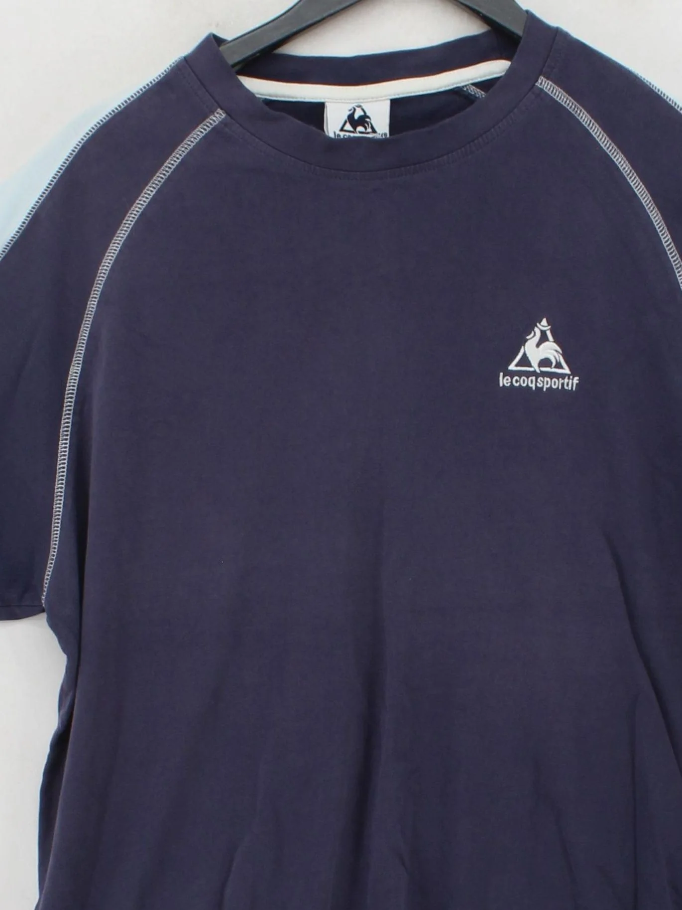 Le Coq Sportif Men's T-Shirt L Blue Graphic Cotton with Elastane Basic - Image 3