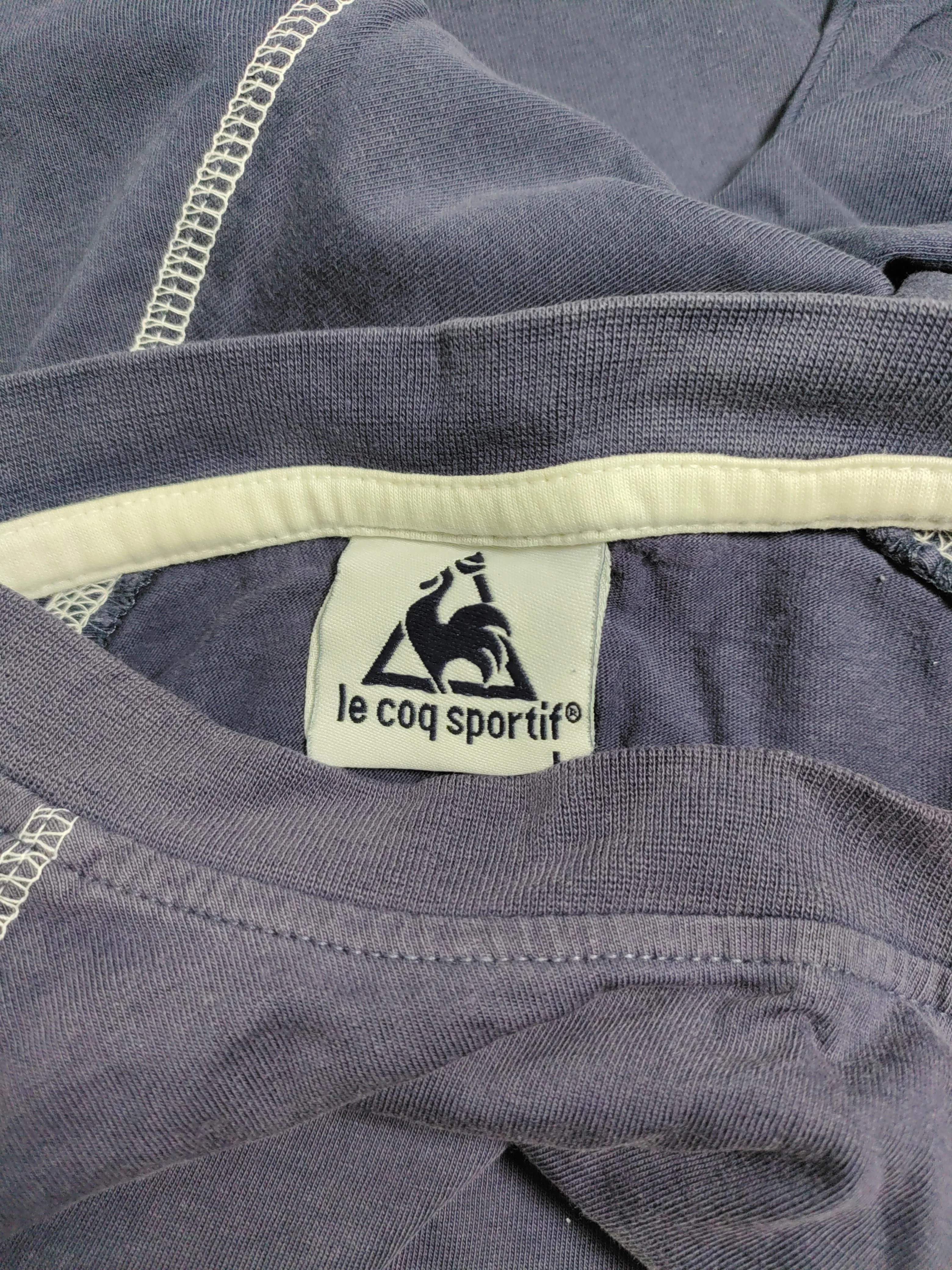 Le Coq Sportif Men's T-Shirt L Blue Graphic Cotton with Elastane Basic - Image 7