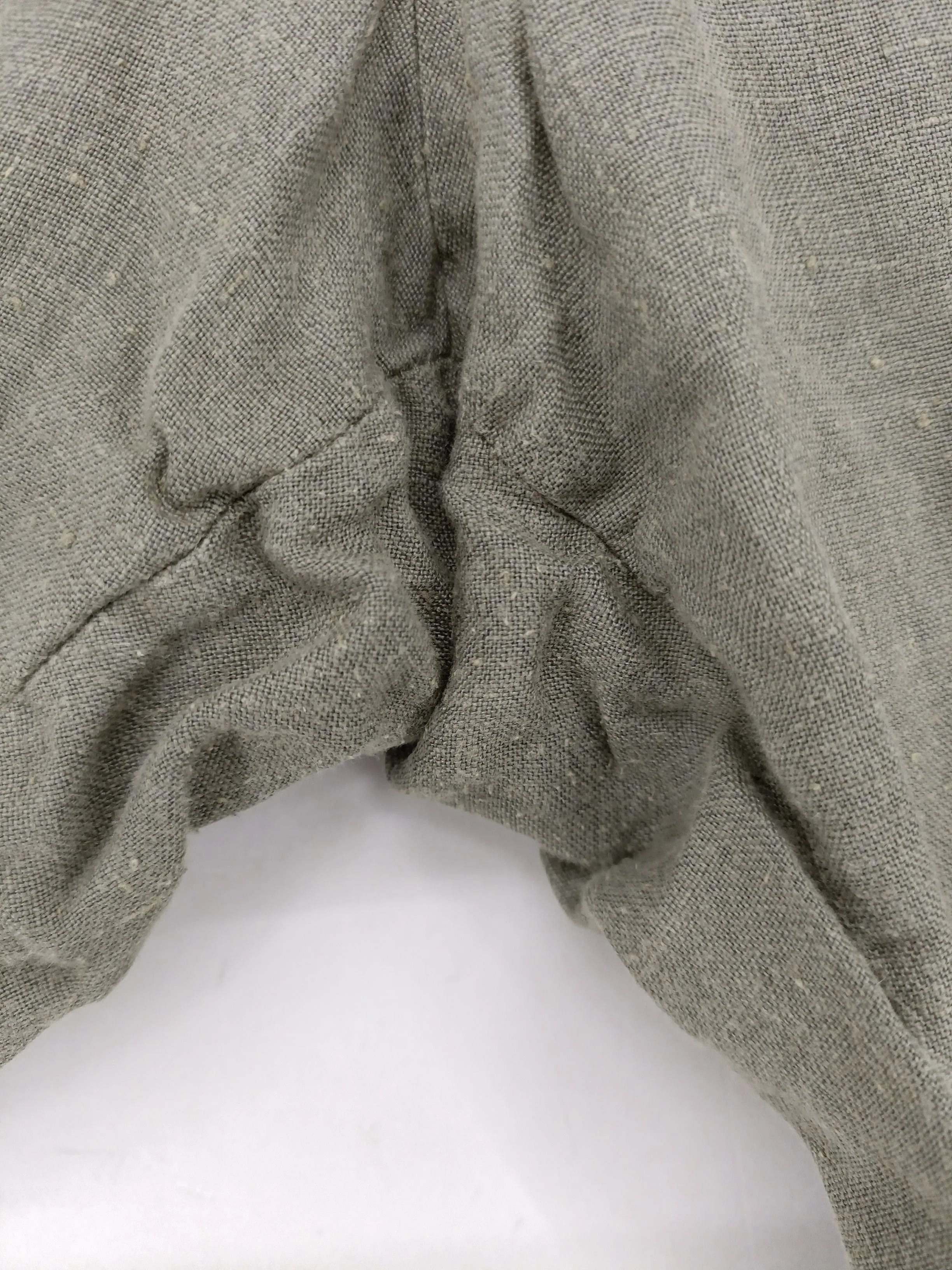 LE TRICOT PERUGIA Women's Trousers UK 12 Green 100% Linen Tapered Chino - Image 5