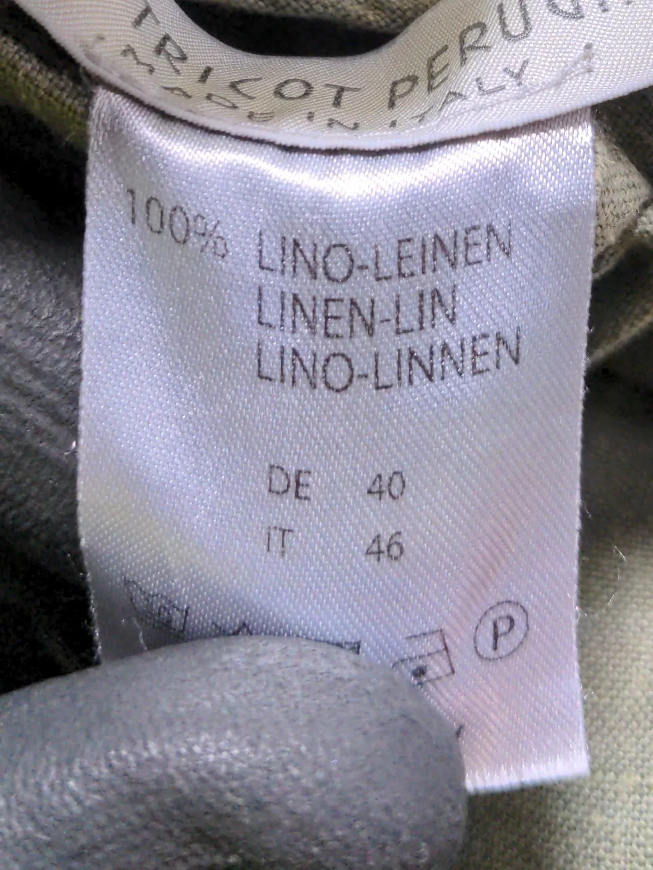 LE TRICOT PERUGIA Women's Trousers UK 12 Green 100% Linen Tapered Chino - Image 7