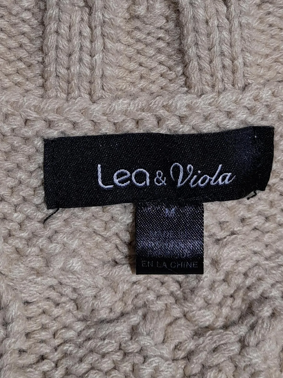 Lea & Viola Women's Jumper M Tan 100% Acrylic V-Neck Vest - Image 5