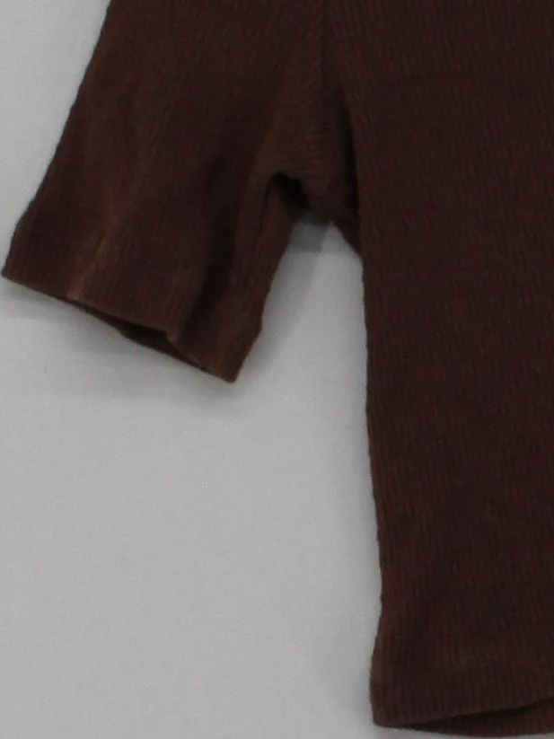 L'ecole Des Femmes Women's Cardigan L Brown 100% Cotton Round Neck Cardigan - Image 4