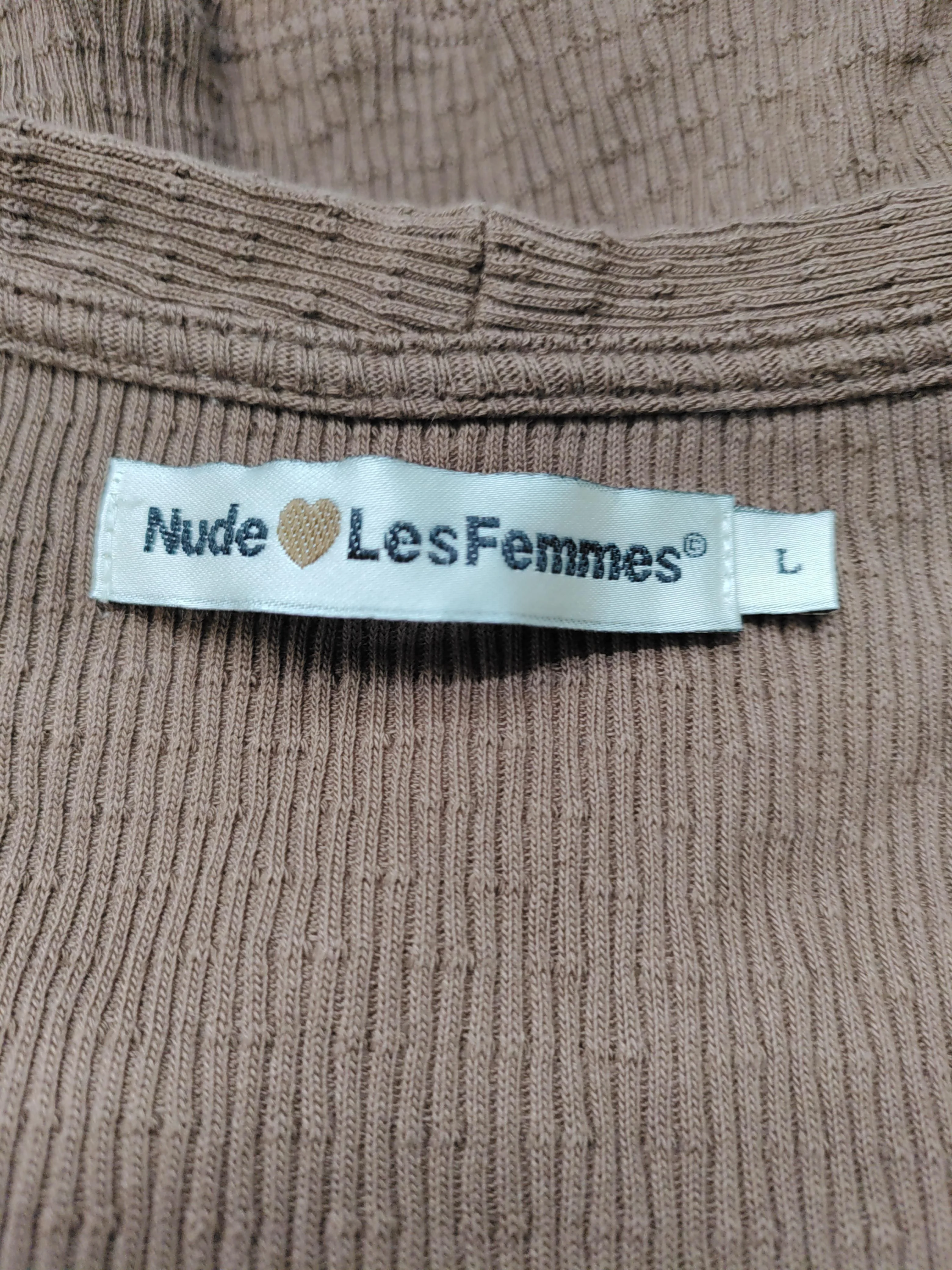 L'ecole Des Femmes Women's Cardigan L Brown 100% Cotton Round Neck Cardigan - Image 5
