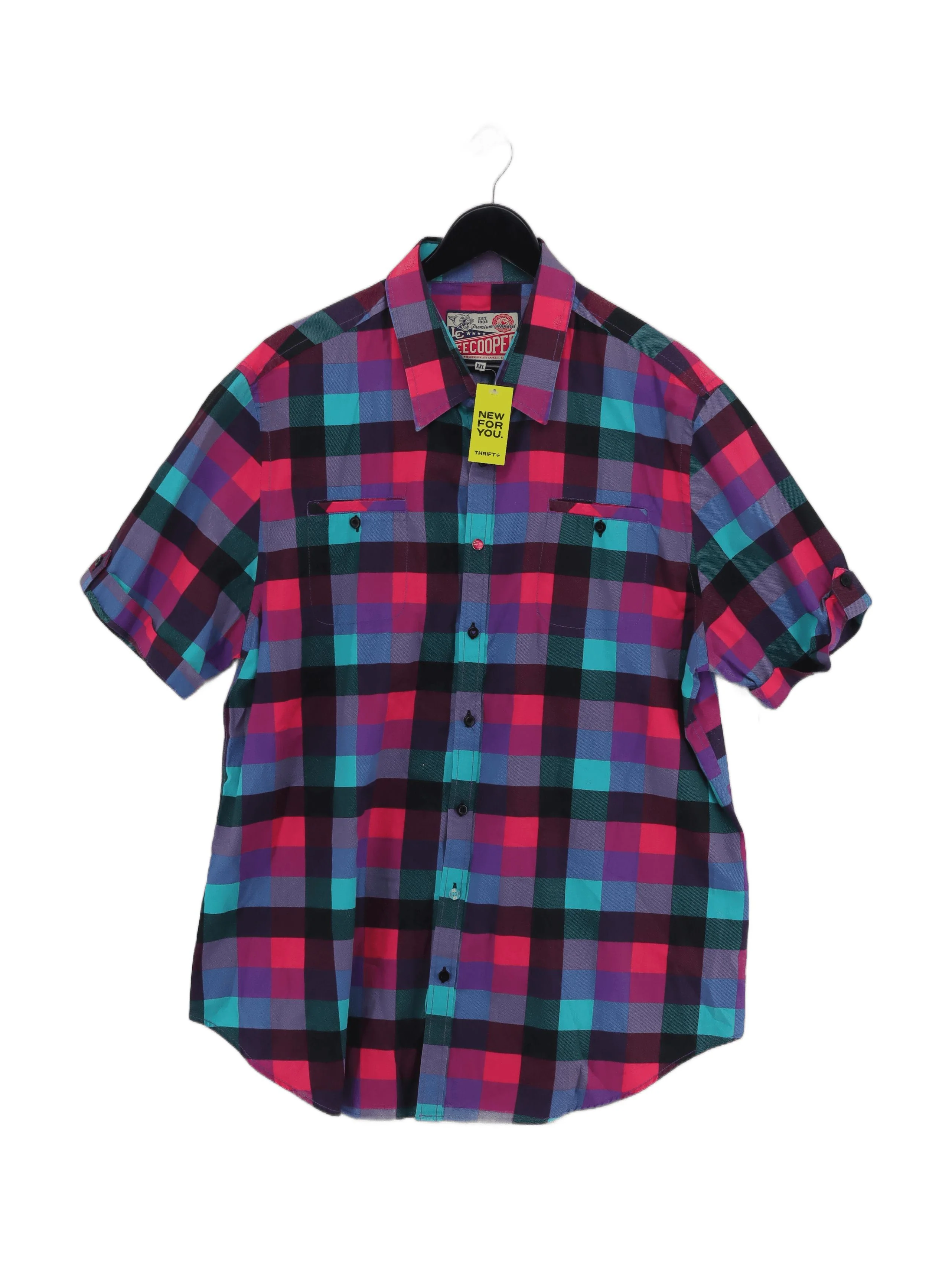Lee Cooper Men's Shirt XXL Multi Checkered 100% Cotton Basic