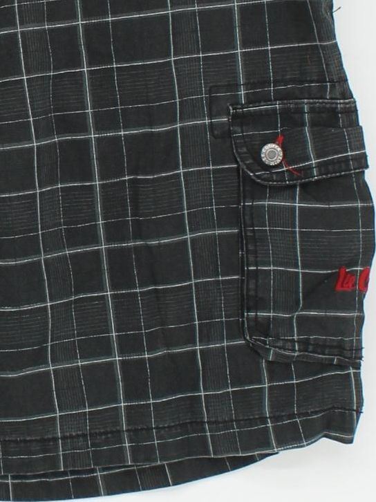 Lee Cooper Men's Shorts M Black Checkered 100% Cotton Cargo - Image 4