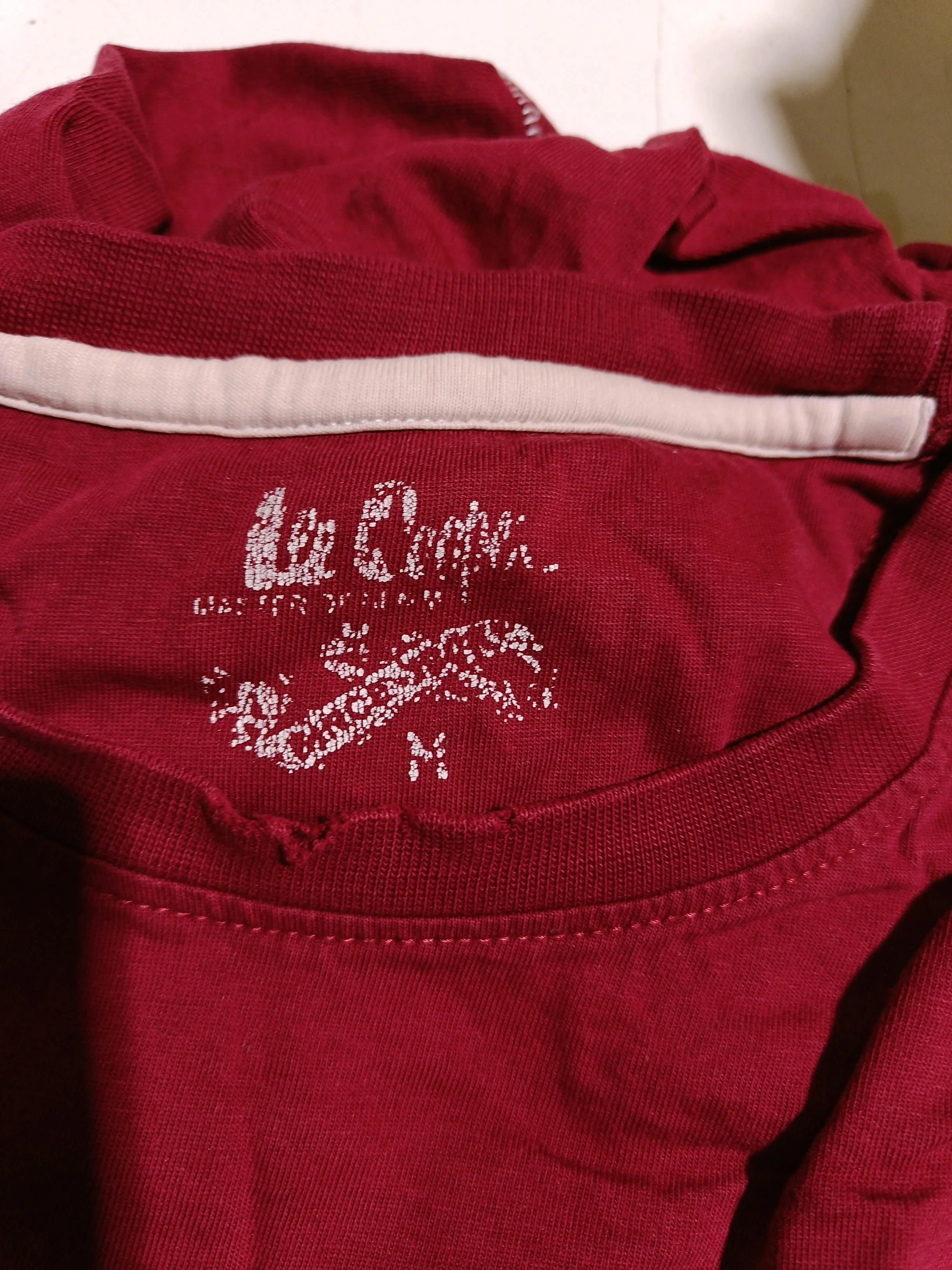 Lee Cooper Men's T-Shirt M Red Graphic 100% Cotton Basic - Image 5
