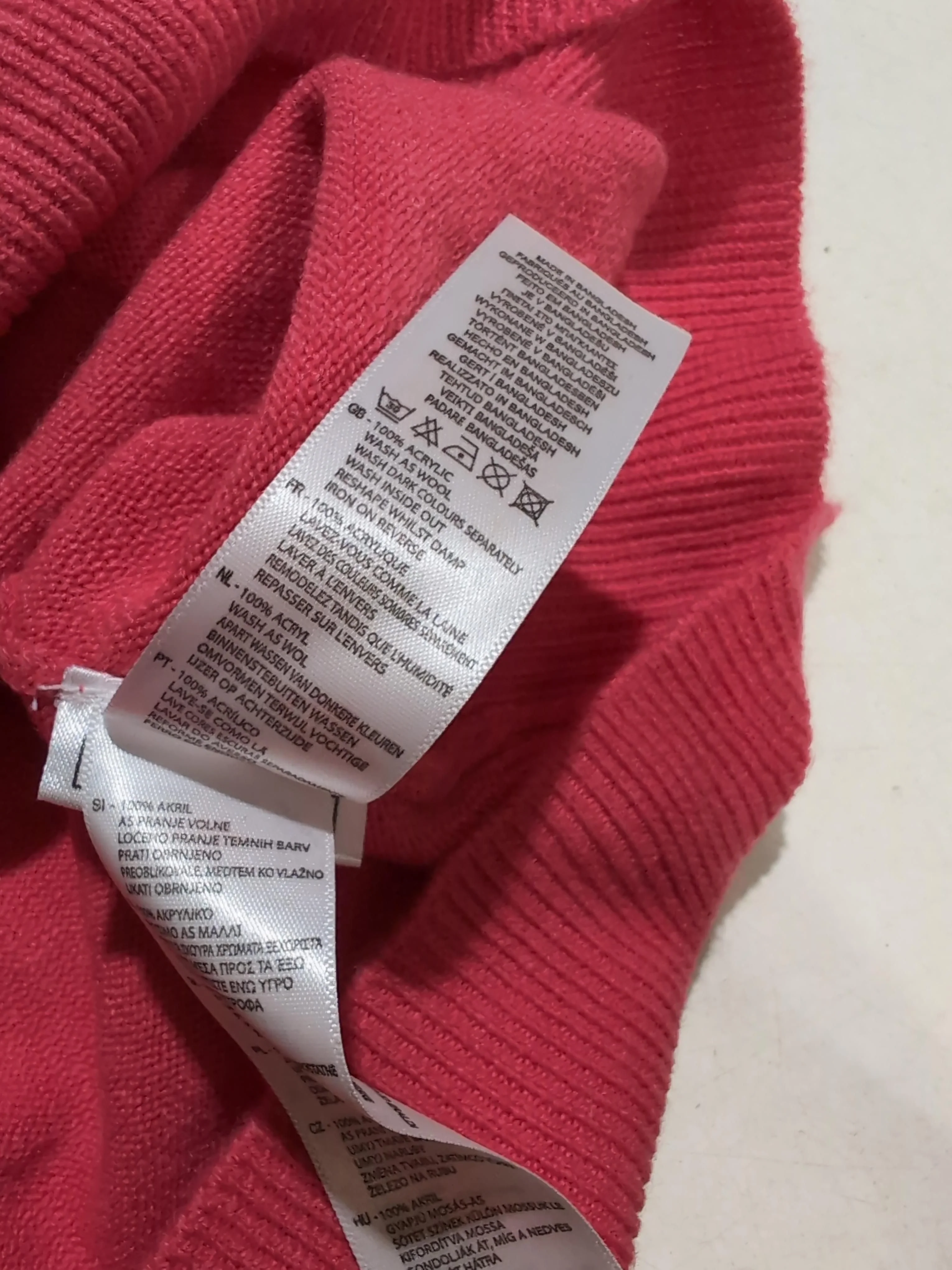 Lee Cooper Women's Jumper UK 18 Pink 100% Acrylic V-Neck Pullover - Image 6