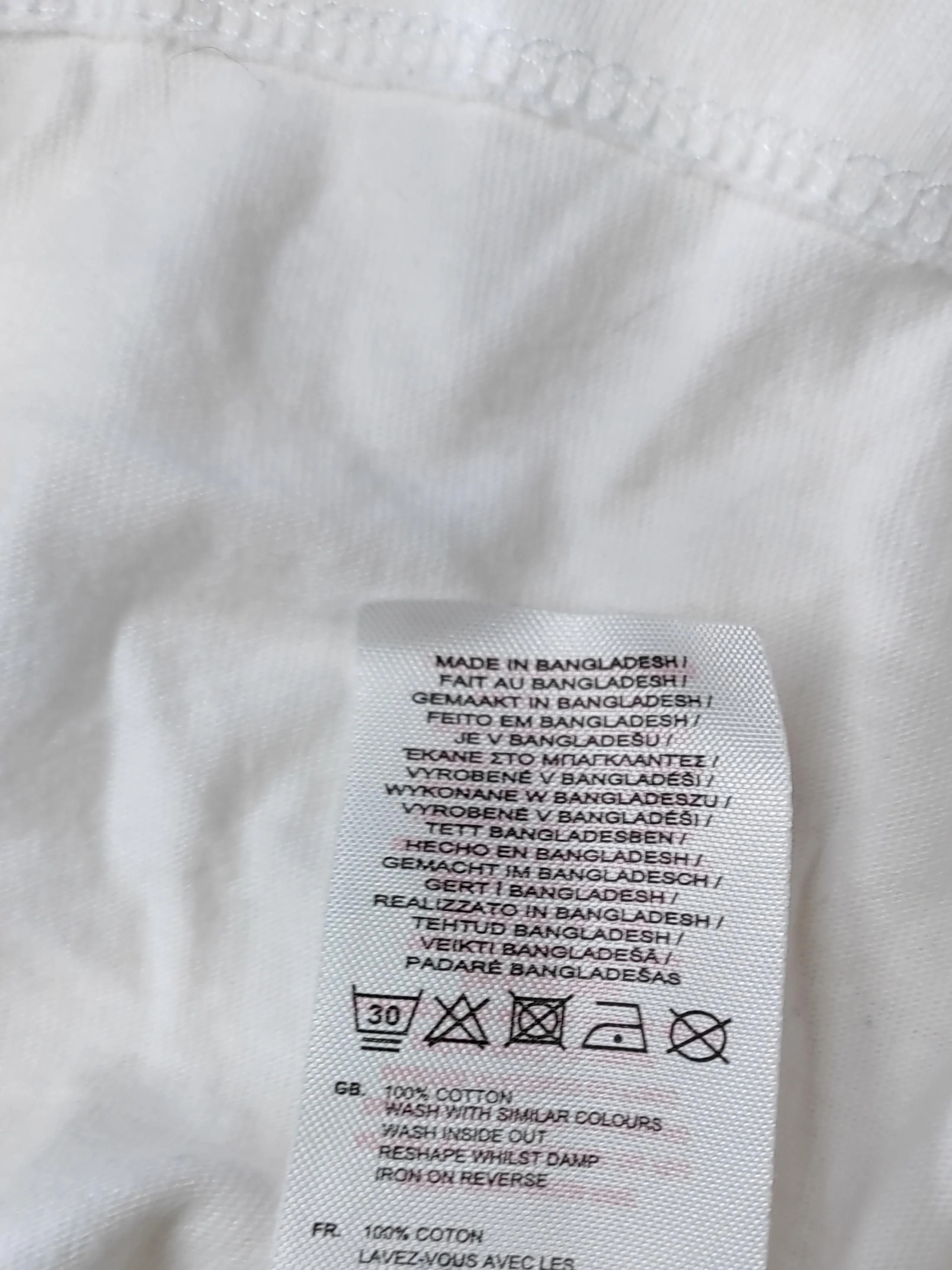 Lee Cooper Women's T-Shirt UK 12 White 100% Cotton Basic - Image 6