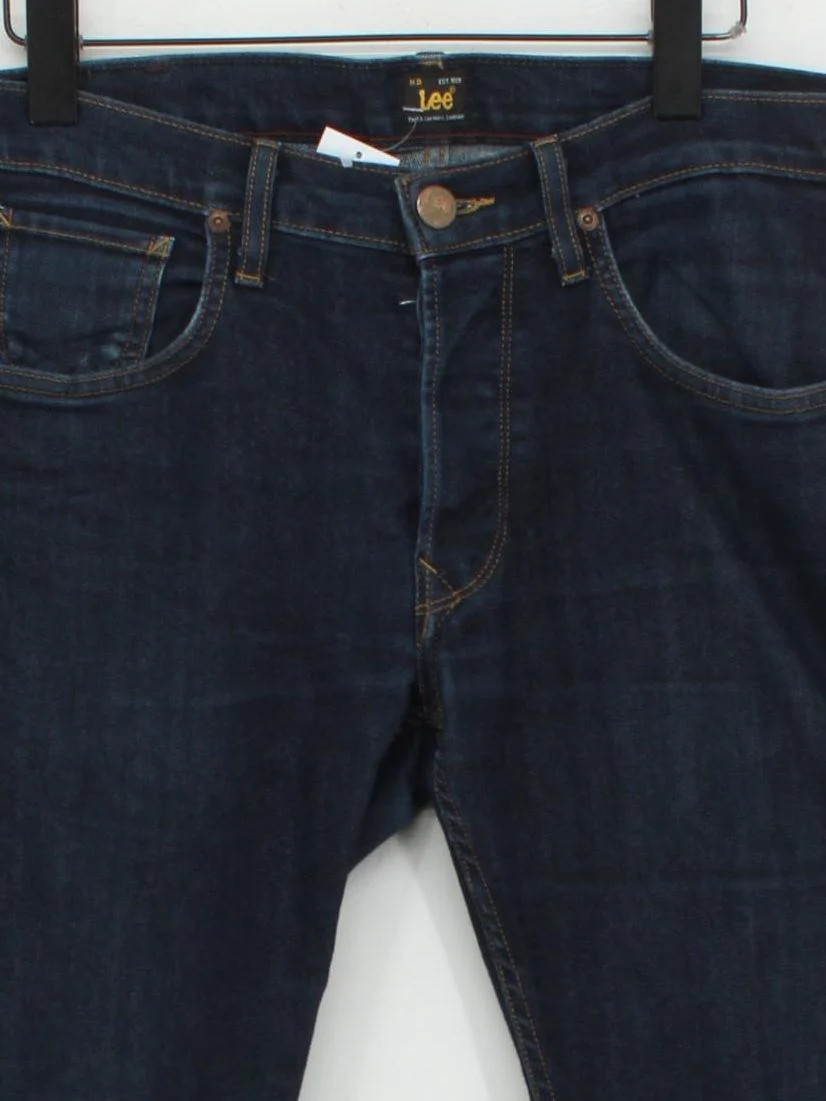 Lee Men's Jeans W 32 in; L 34 in Blue Cotton with Elastane Straight - Image 3