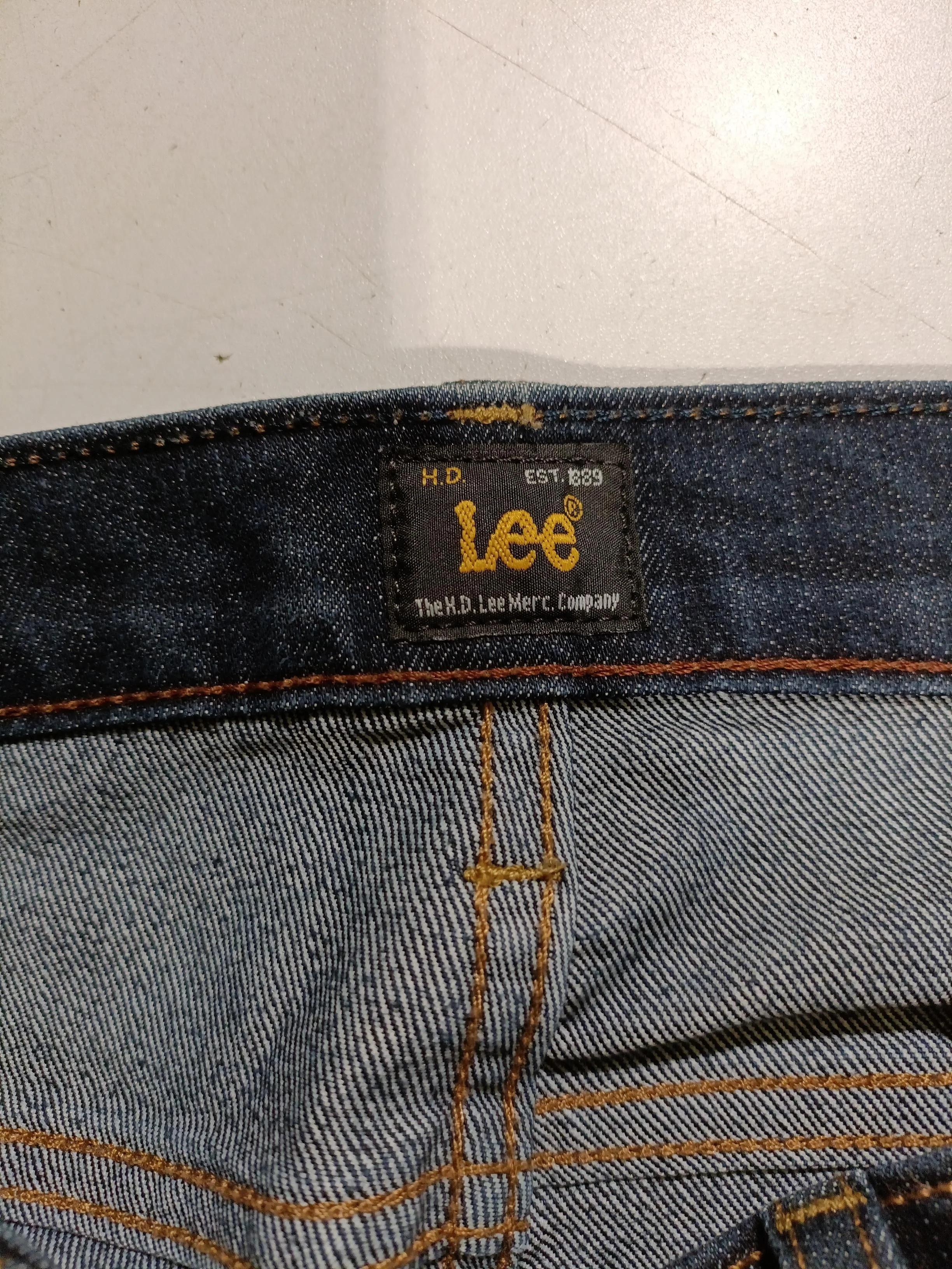 Lee Men's Jeans W 32 in; L 34 in Blue Cotton with Elastane Straight - Image 5