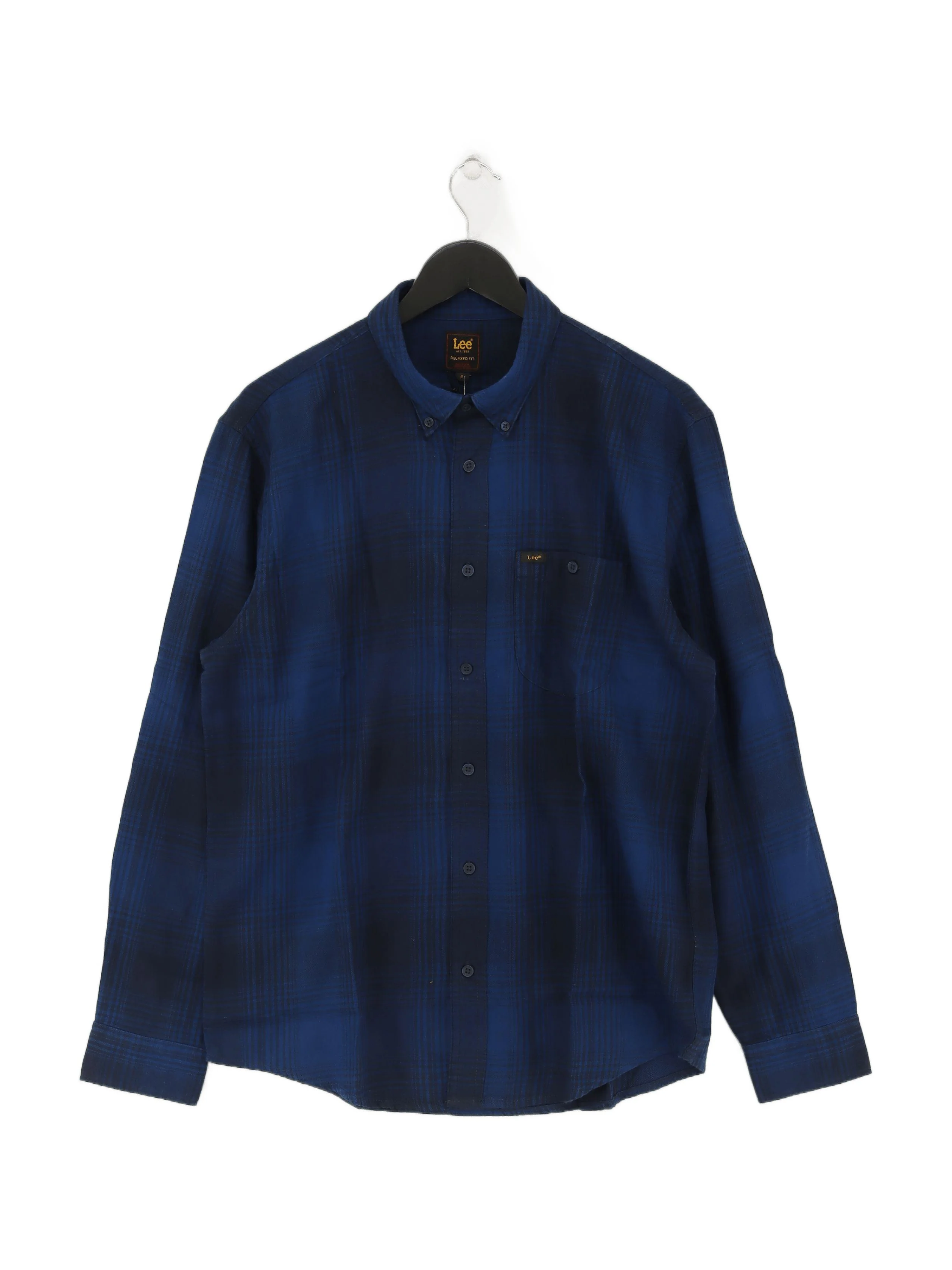 Lee Men's Shirt M Blue Checkered 100% Cotton Basic New with tags