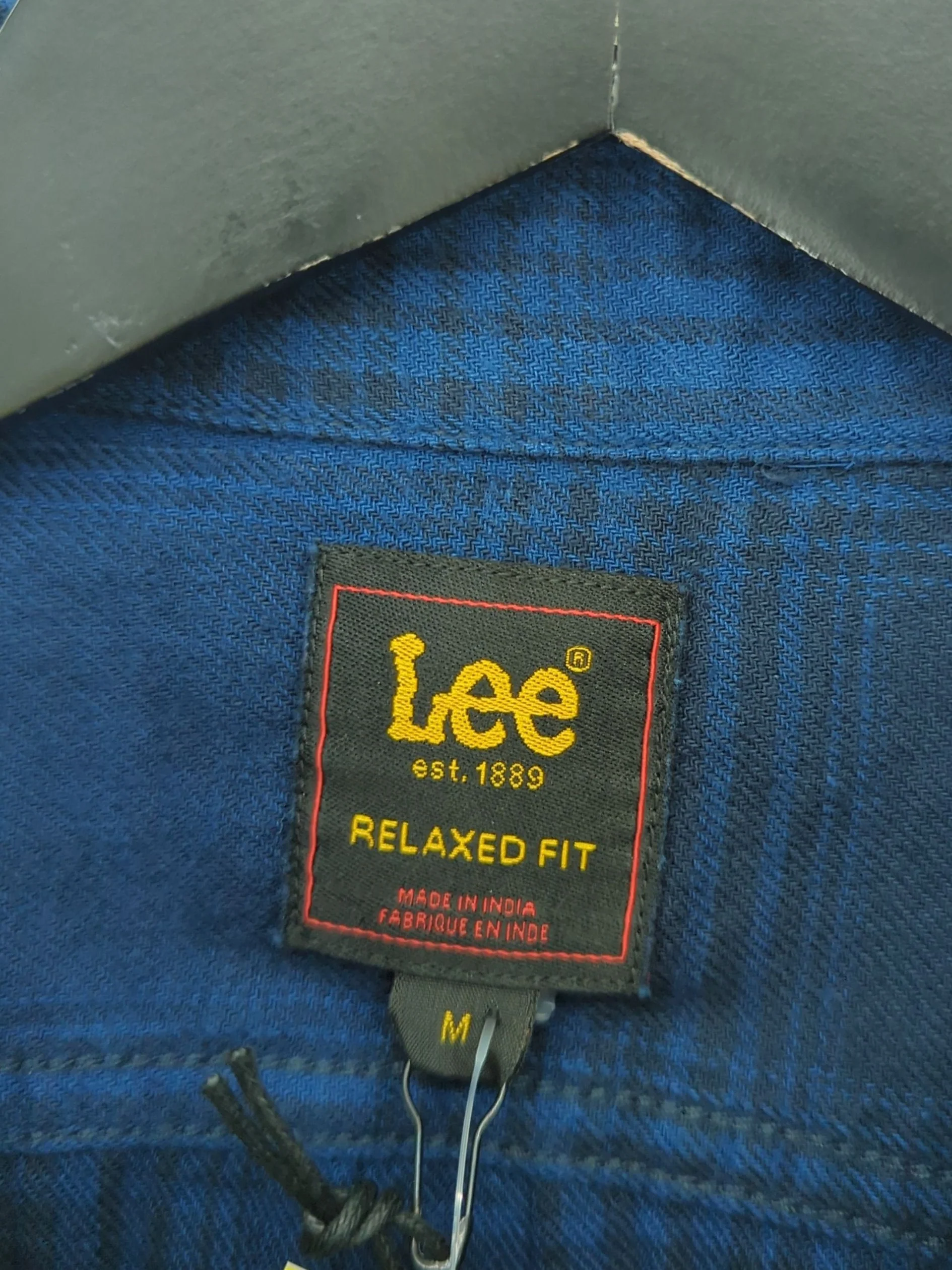 Lee Men's Shirt M Blue Checkered 100% Cotton Basic New with tags - Image 5