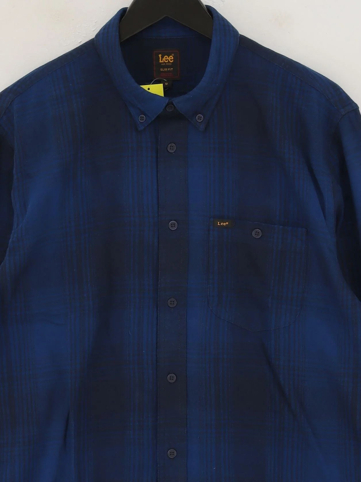 Lee Men's Shirt M Blue Checkered 100% Cotton Basic New with tags - Image 3
