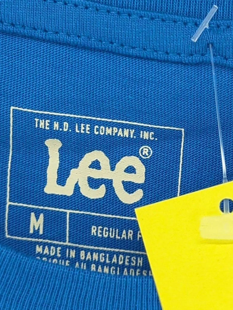 Lee Men's T-Shirt M Blue 100% Cotton Basic New with tags - Image 5